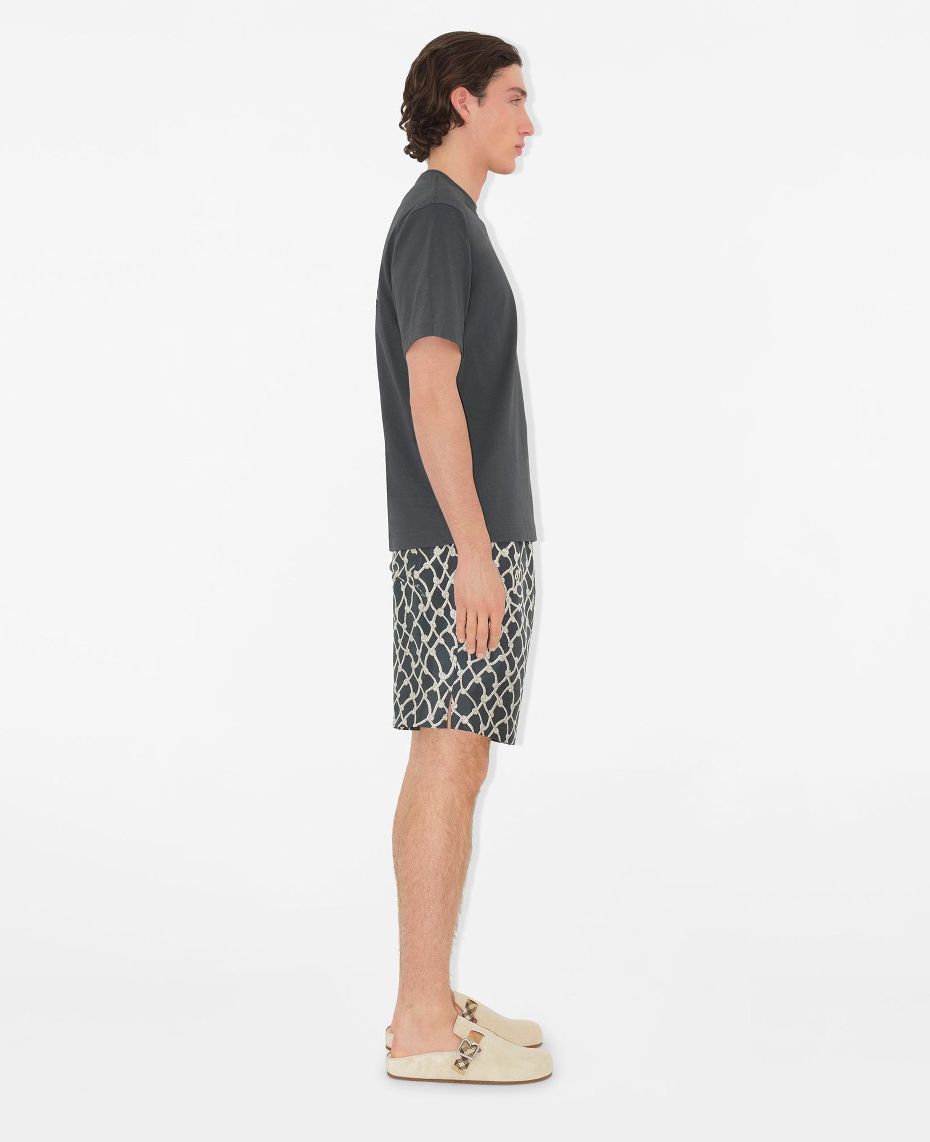 Burberry Sic Surfer Knight Cotton Erkek Gri T-Shirt