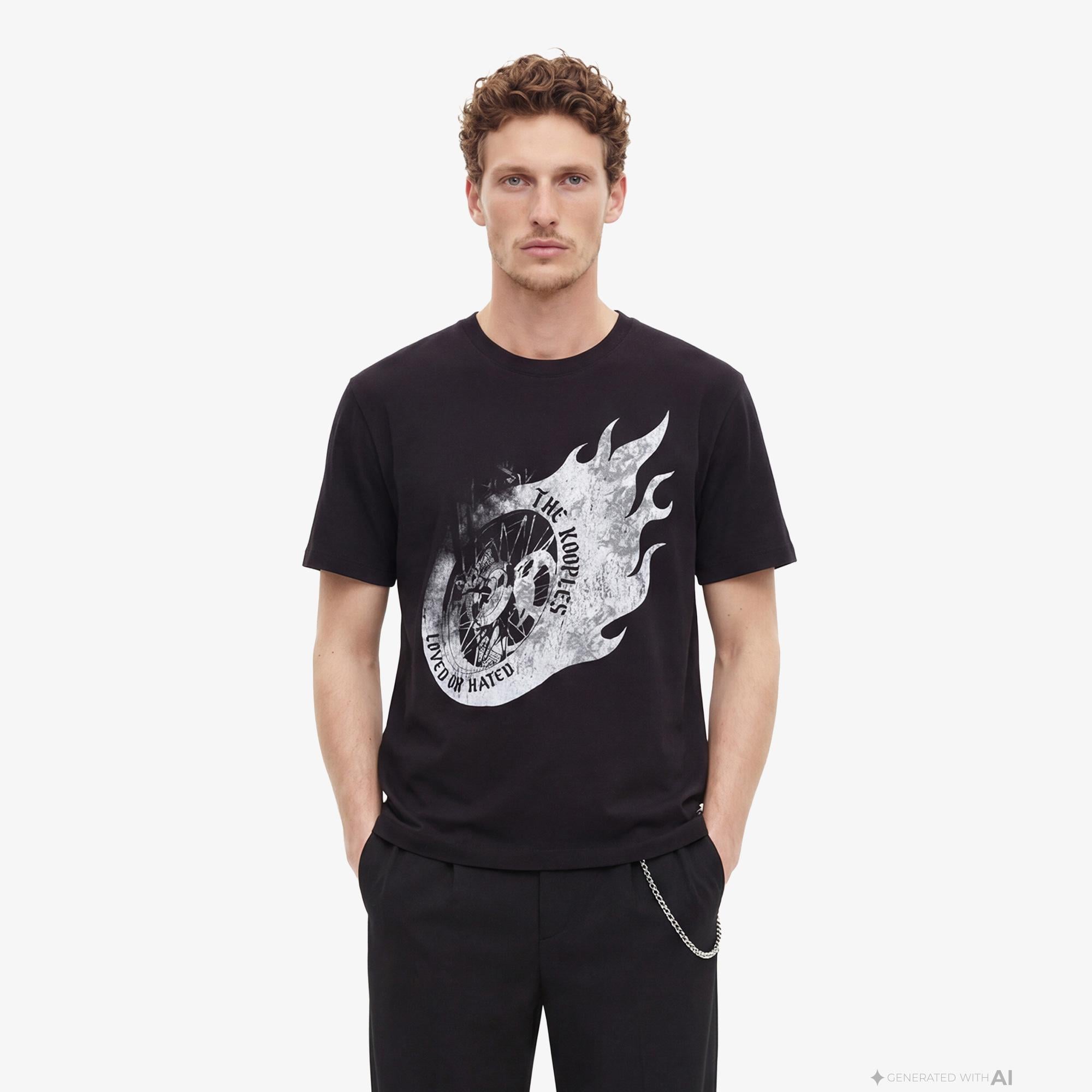 The Kooples Classic Erkek Siyah T-Shirt