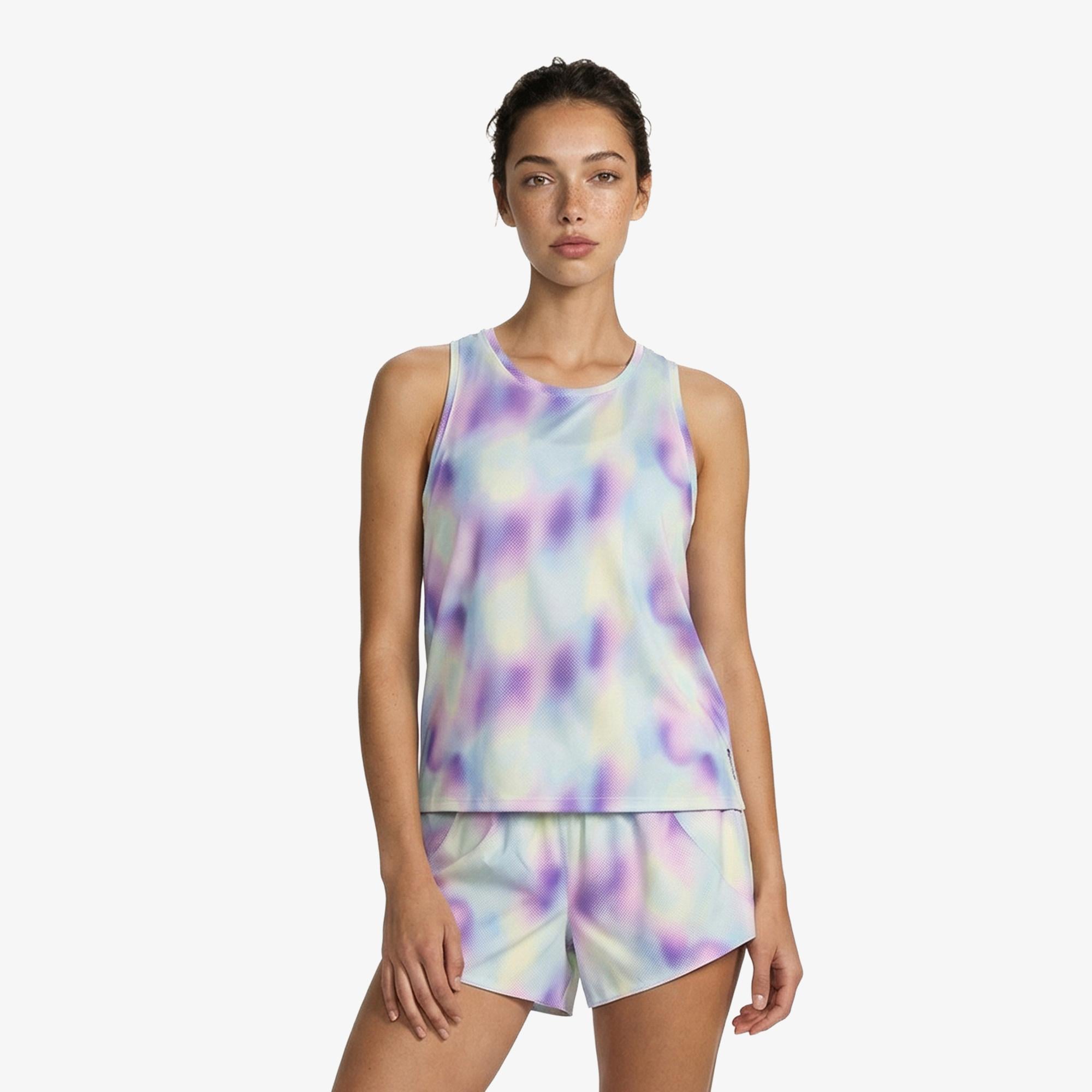 Brooks Dash Tank Printed Kadın Mavi Atlet