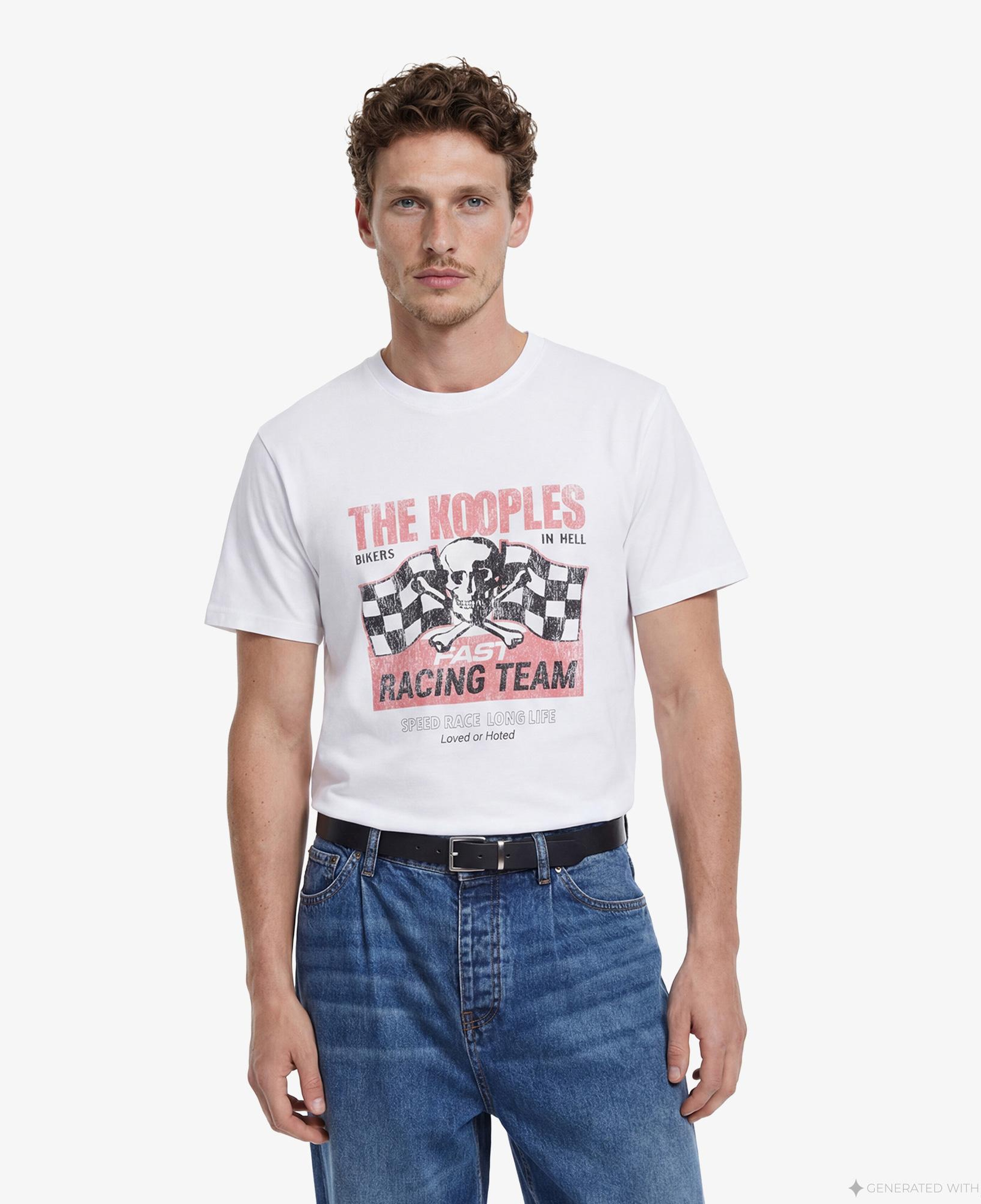 THE KOOPLES ERKEK BİSİKLET YAKA KISA KOLLU BEYAZ T-SHIRT
