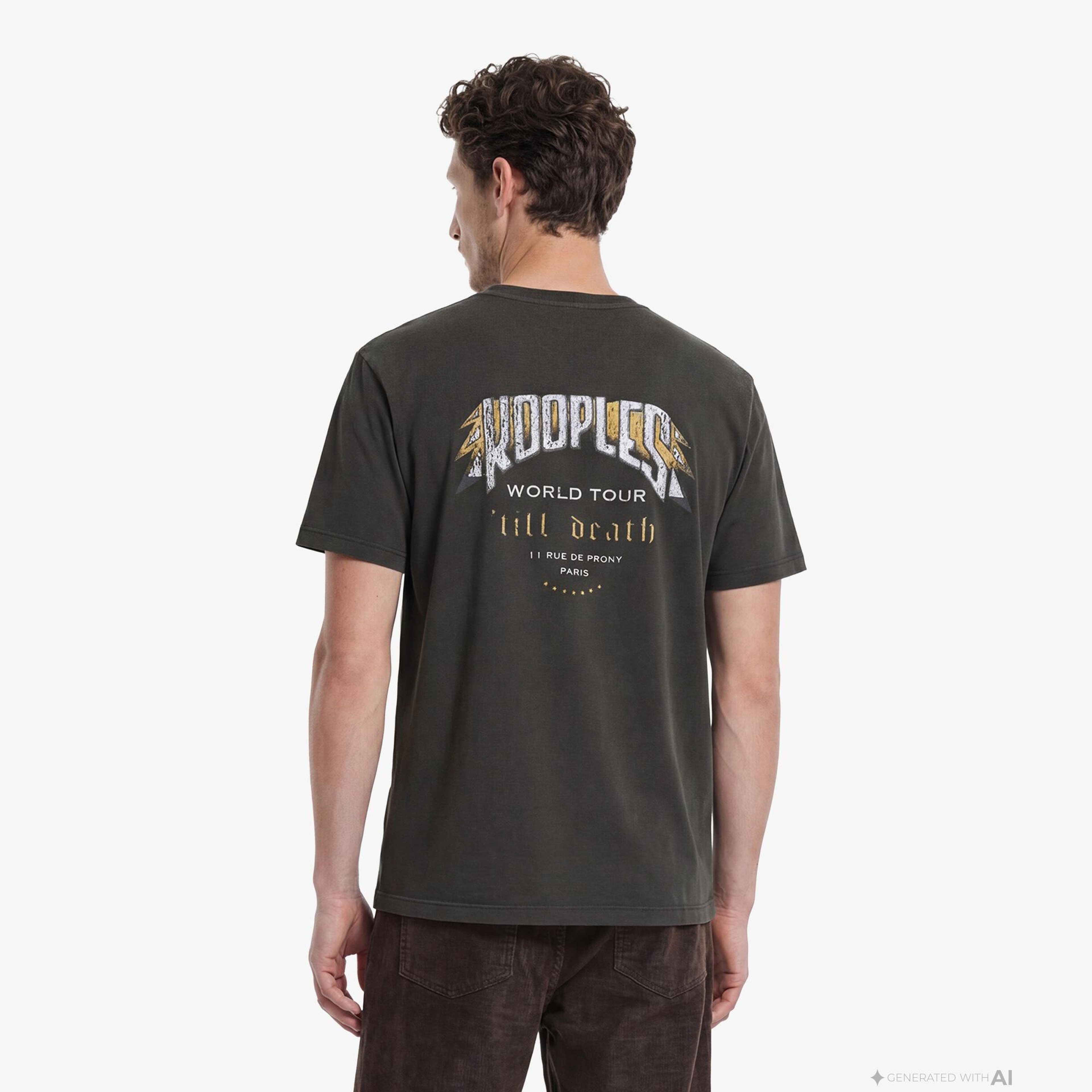 ERKEK BASKILI GRİ T-SHIRT