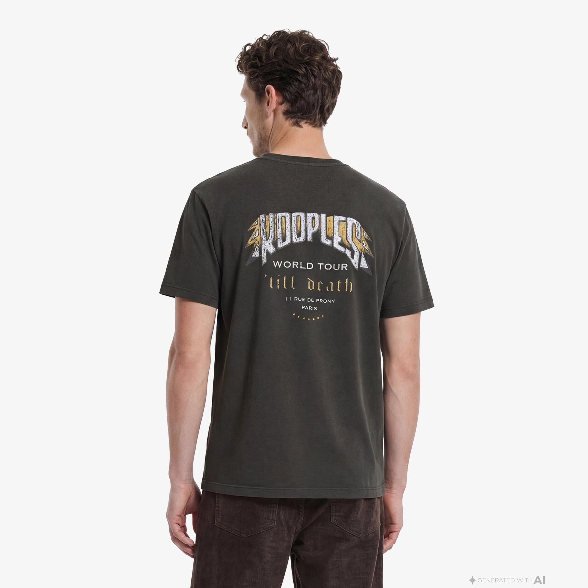 ERKEK BASKILI GRİ T-SHIRT