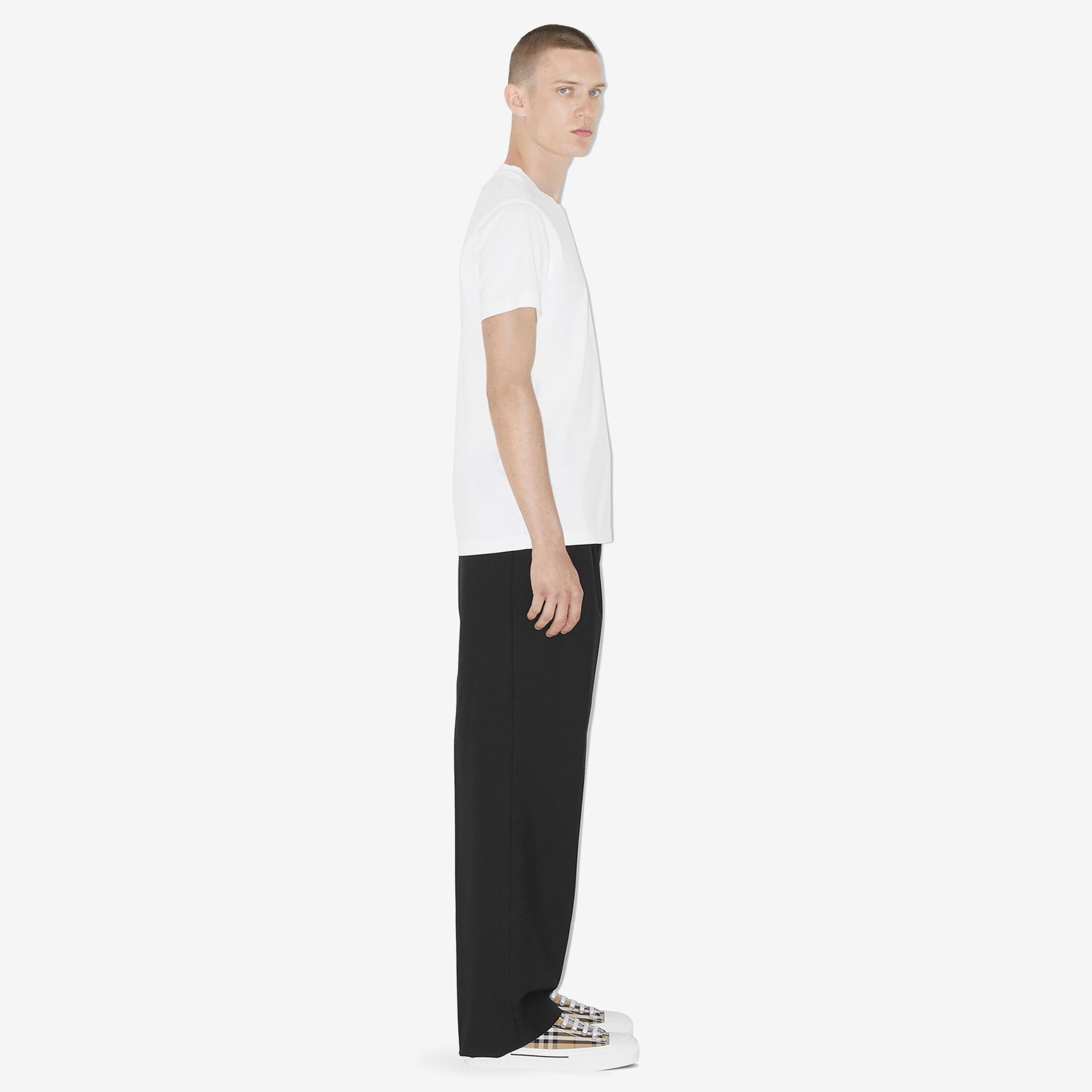 Burberry Parker Tb Replen Cotton Erkek Beyaz T-Shirt