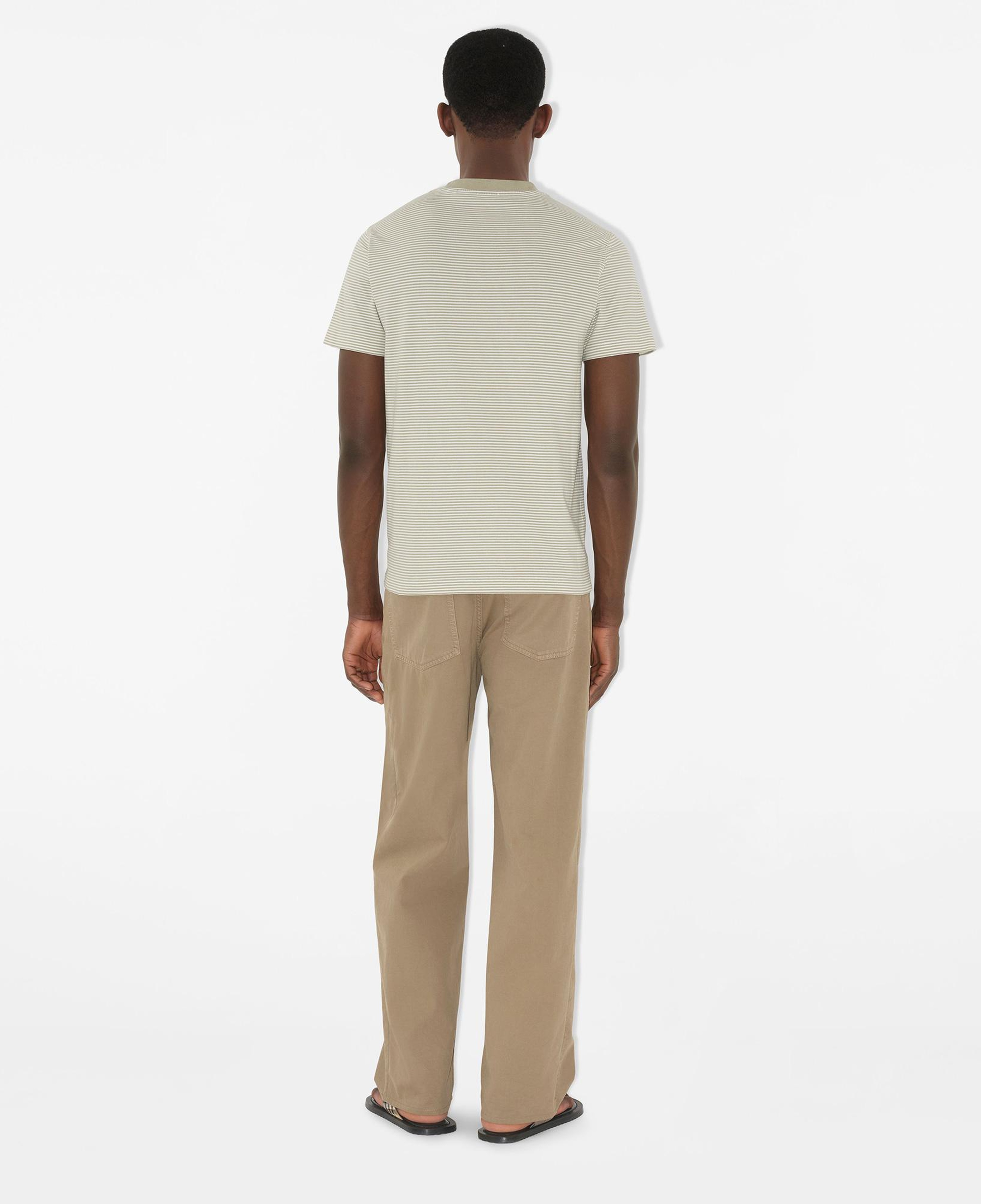 Burberry For Striped Cotton Erkek Bej T-Shirt