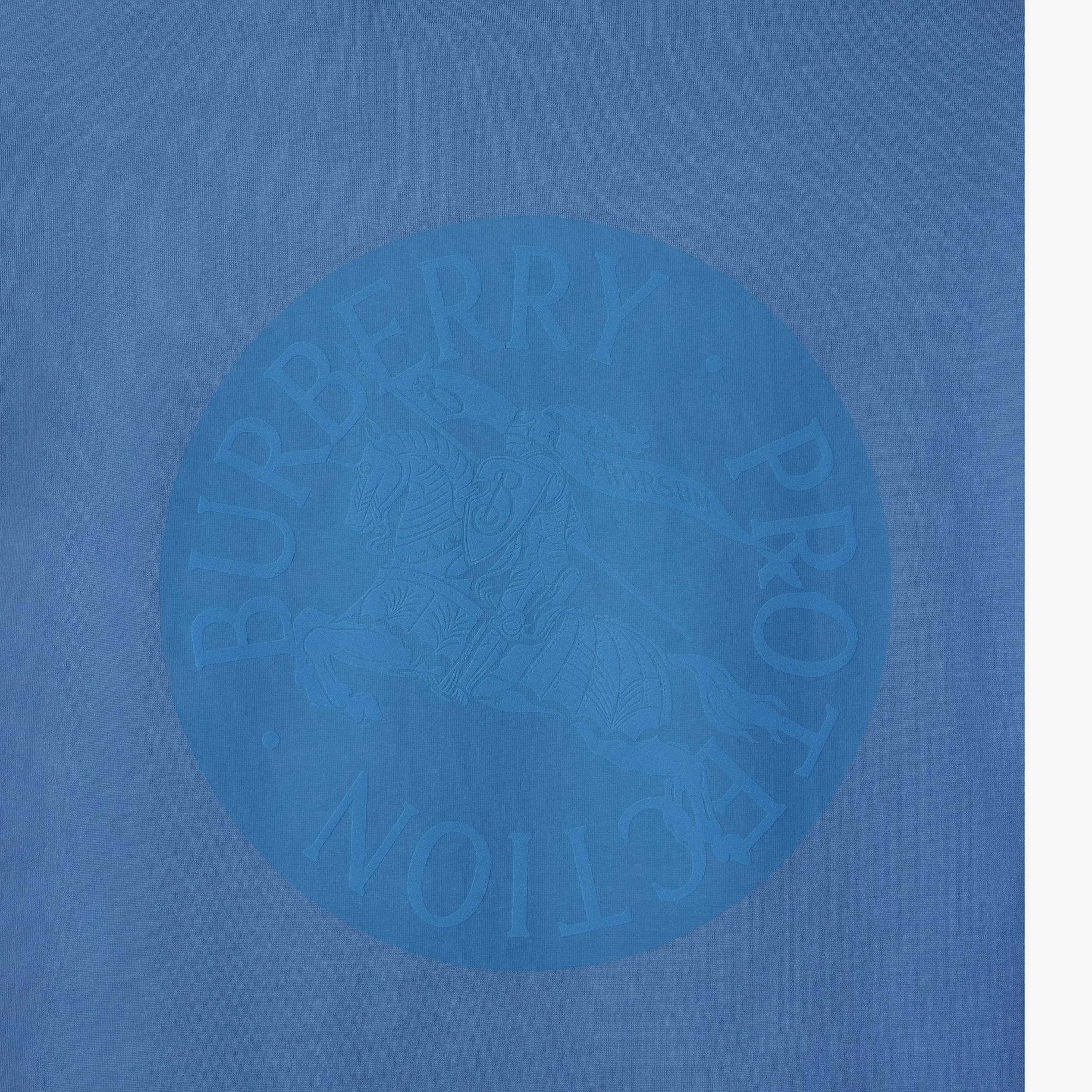 Burberry Tal Badge Cotton Erkek Mavi T-Shirt