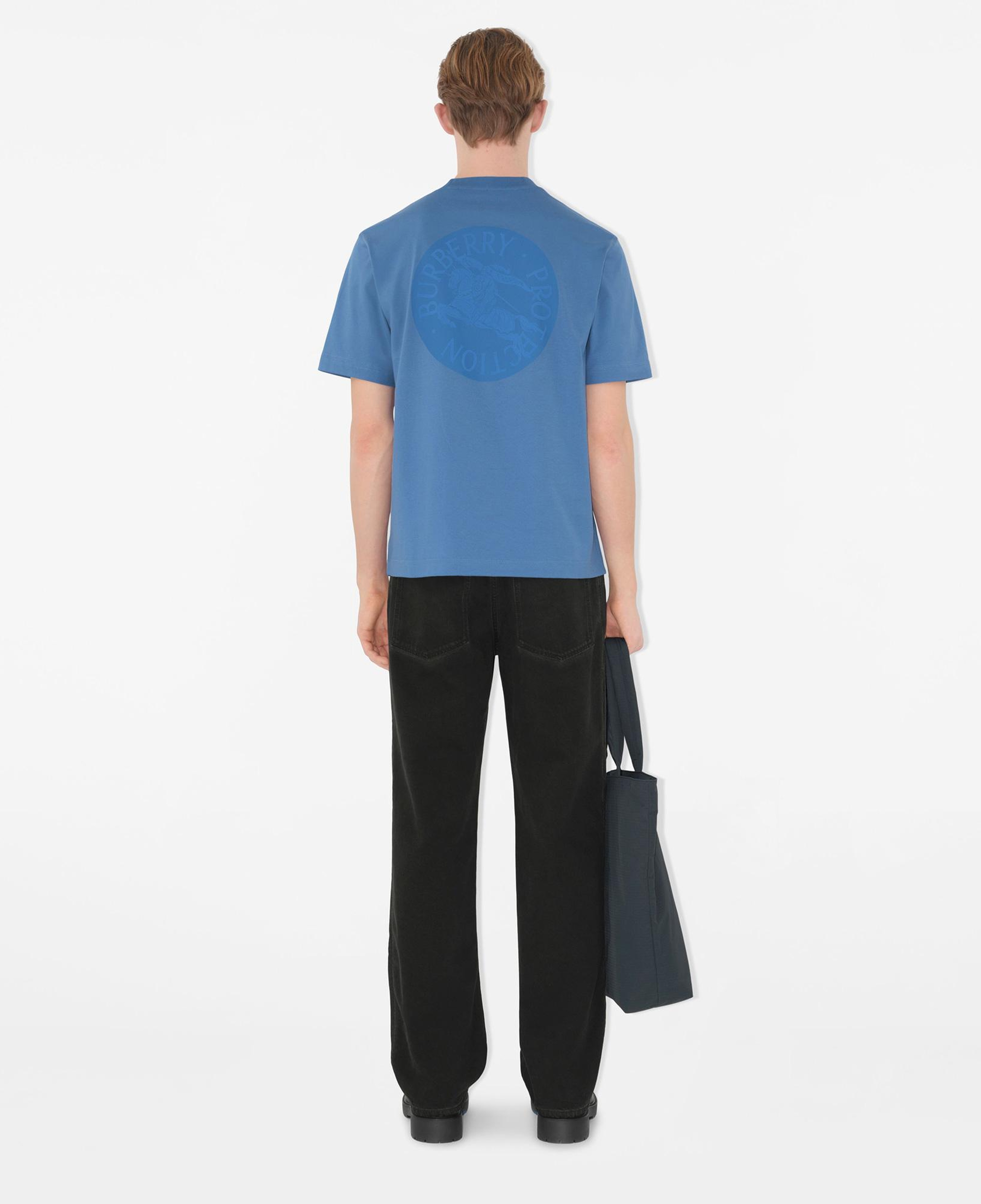 Burberry Tal Badge Cotton Erkek Mavi T-Shirt