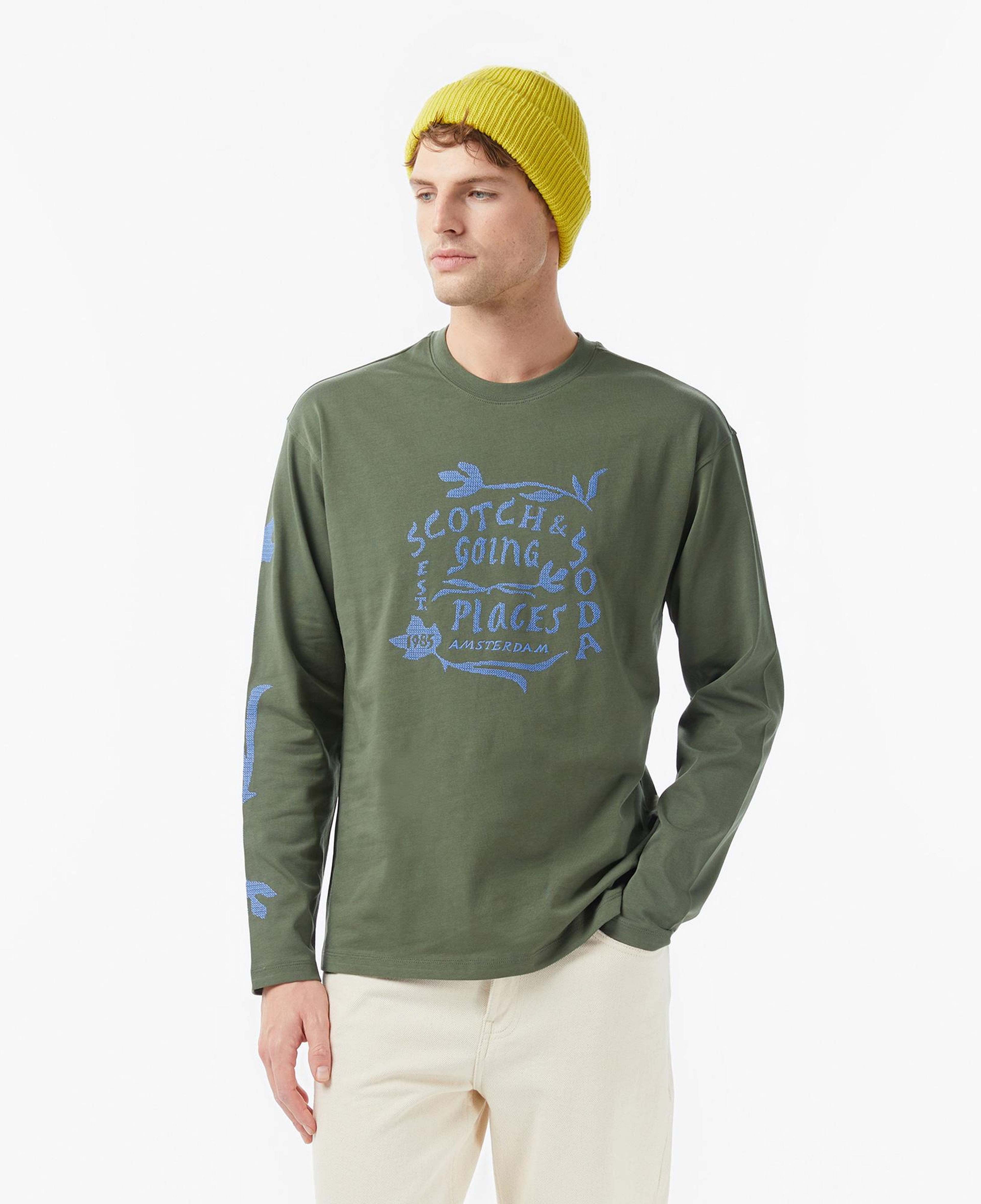 Scotch&Soda Relaxed Fit Artwork Erkek Yeşil T-Shirt