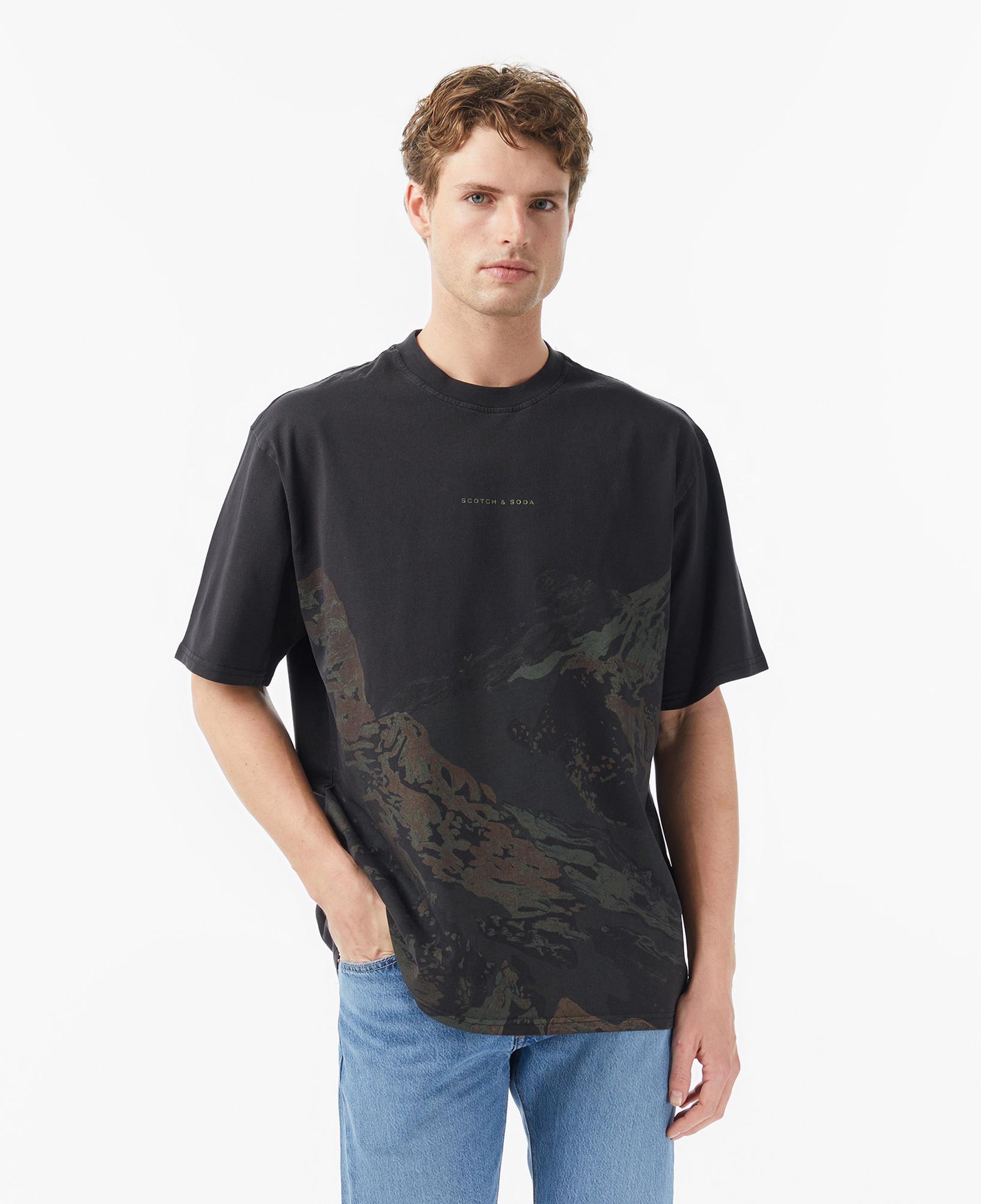 Scotch&Soda Loose Fit Overdyed Erkek Gri T-Shirt