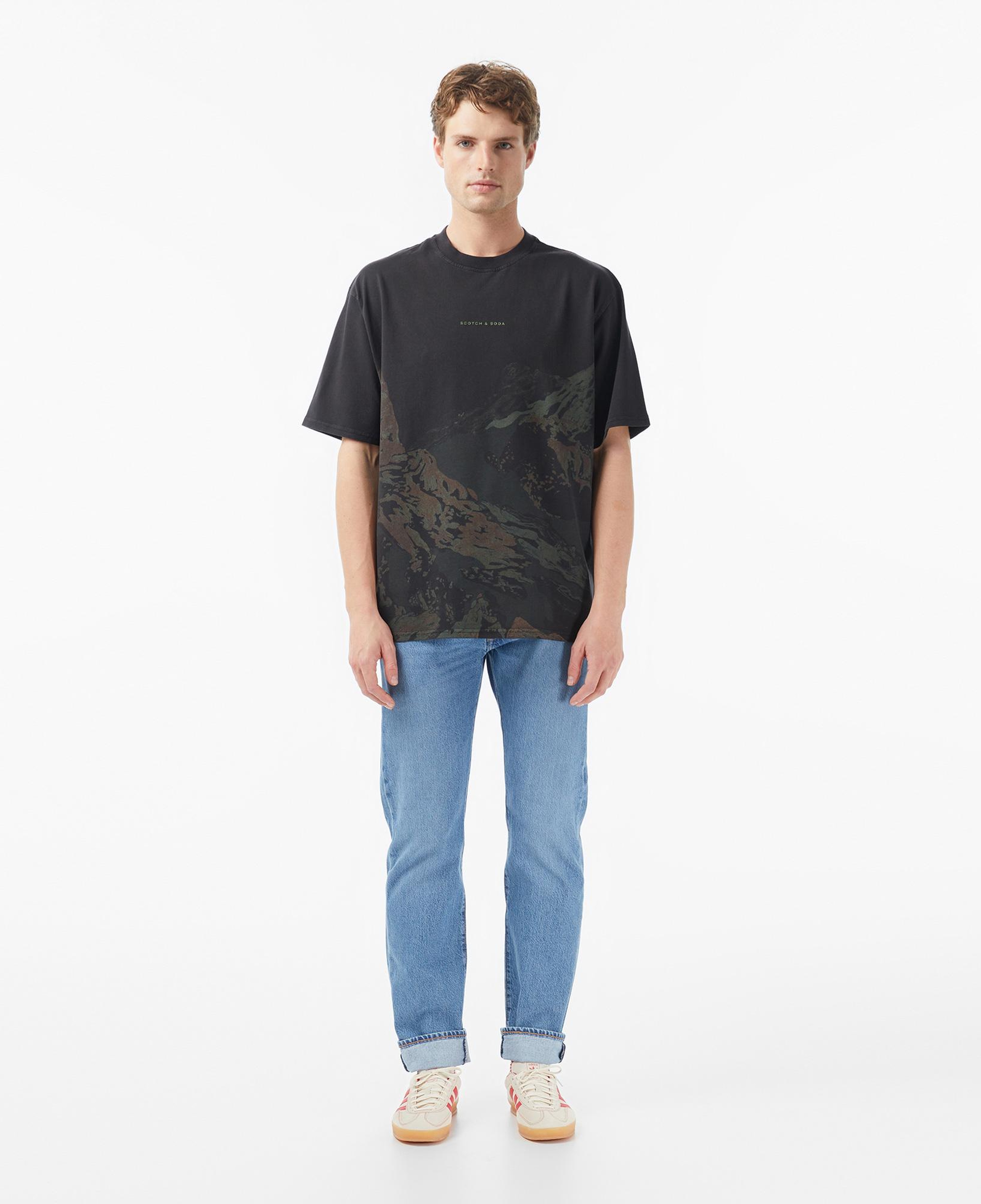 Scotch&Soda Loose Fit Overdyed Erkek Gri T-Shirt