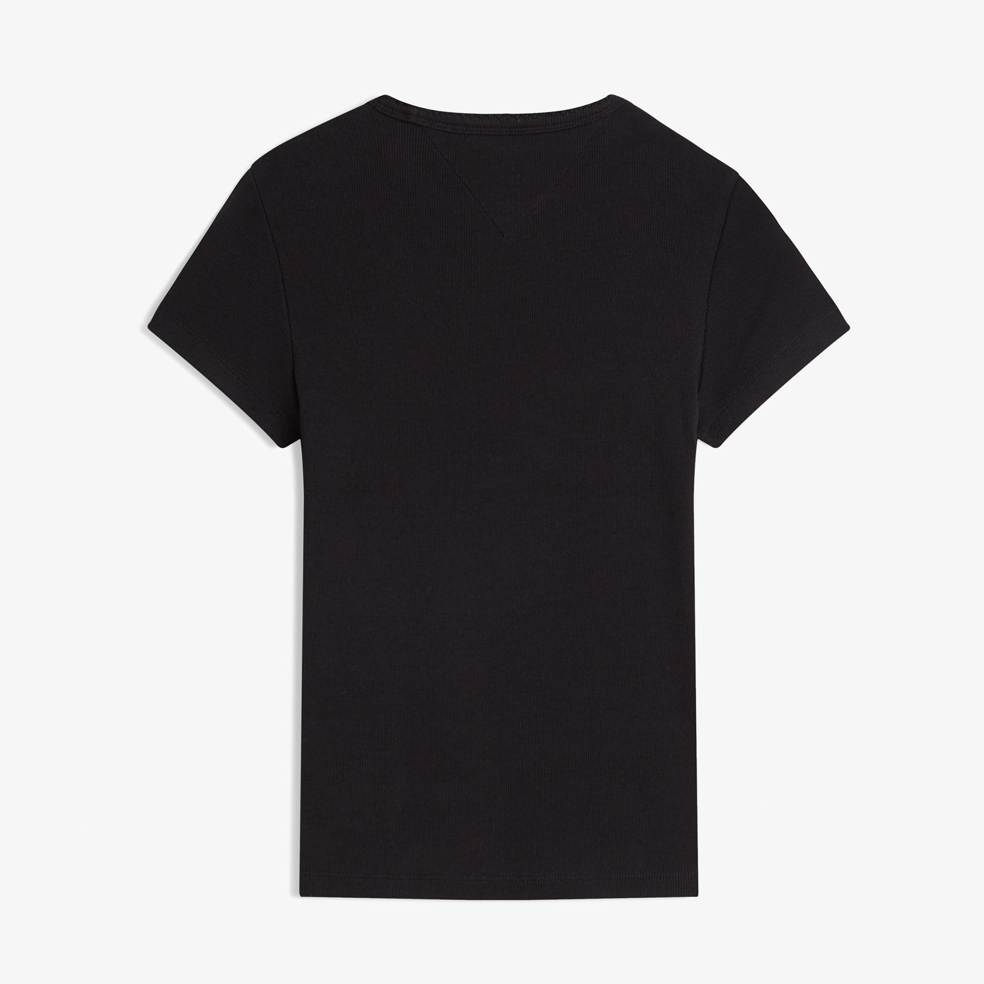 Tommy Hilfiger Slim Script Kadın Siyah T-Shirt