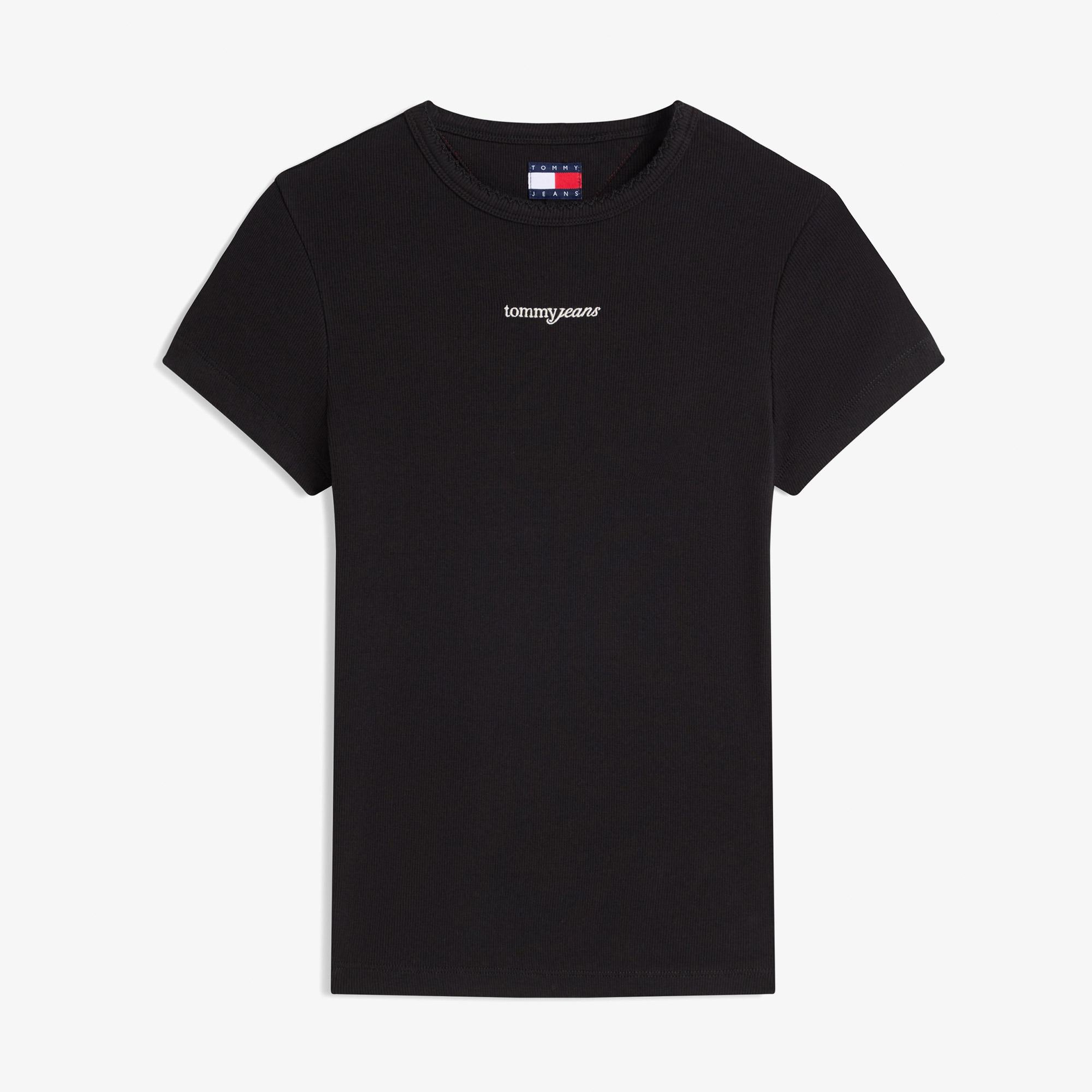 Tommy Hilfiger Slim Script Kadın Siyah T-Shirt