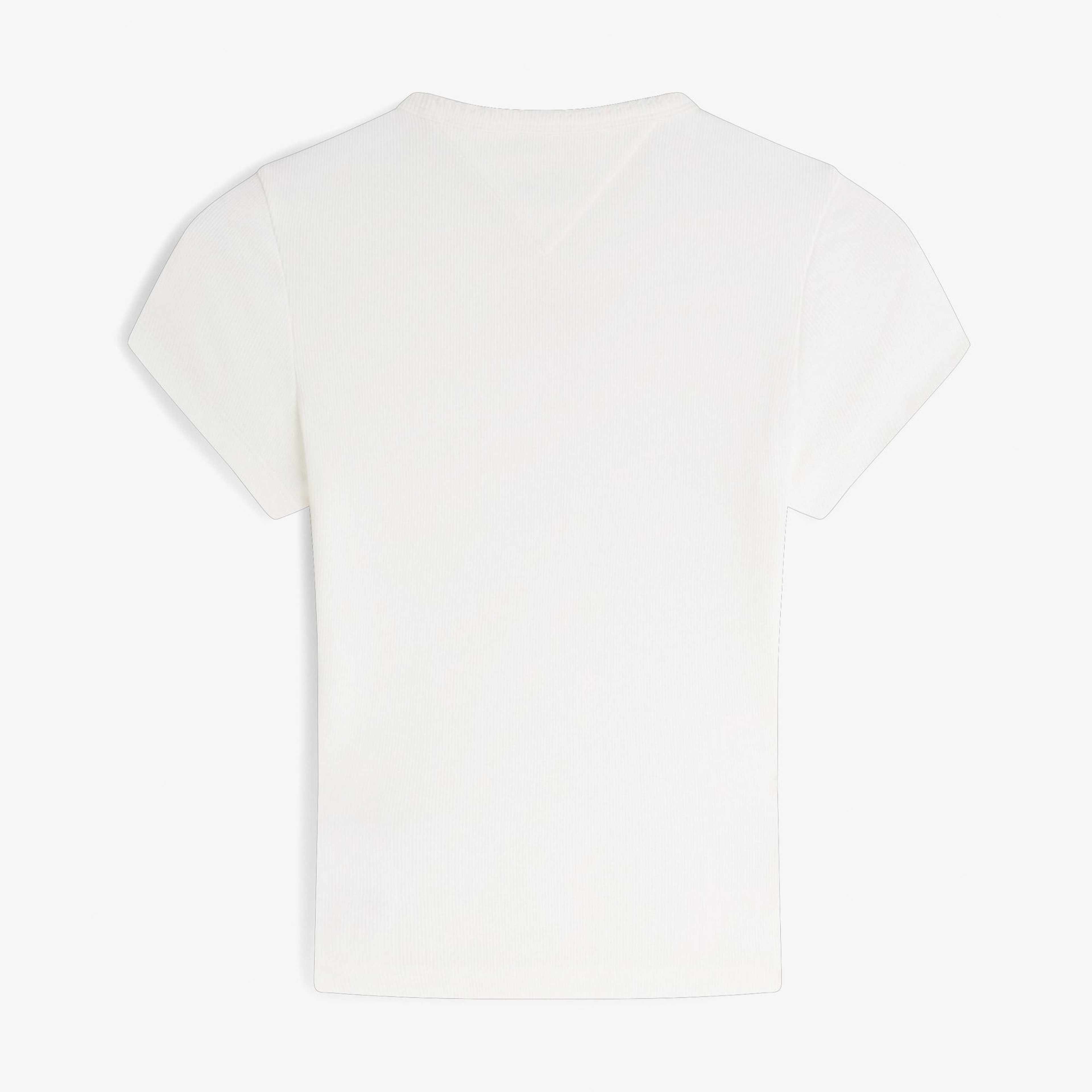 Tommy Hilfiger Slim Script Kadın Beyaz T-Shirt