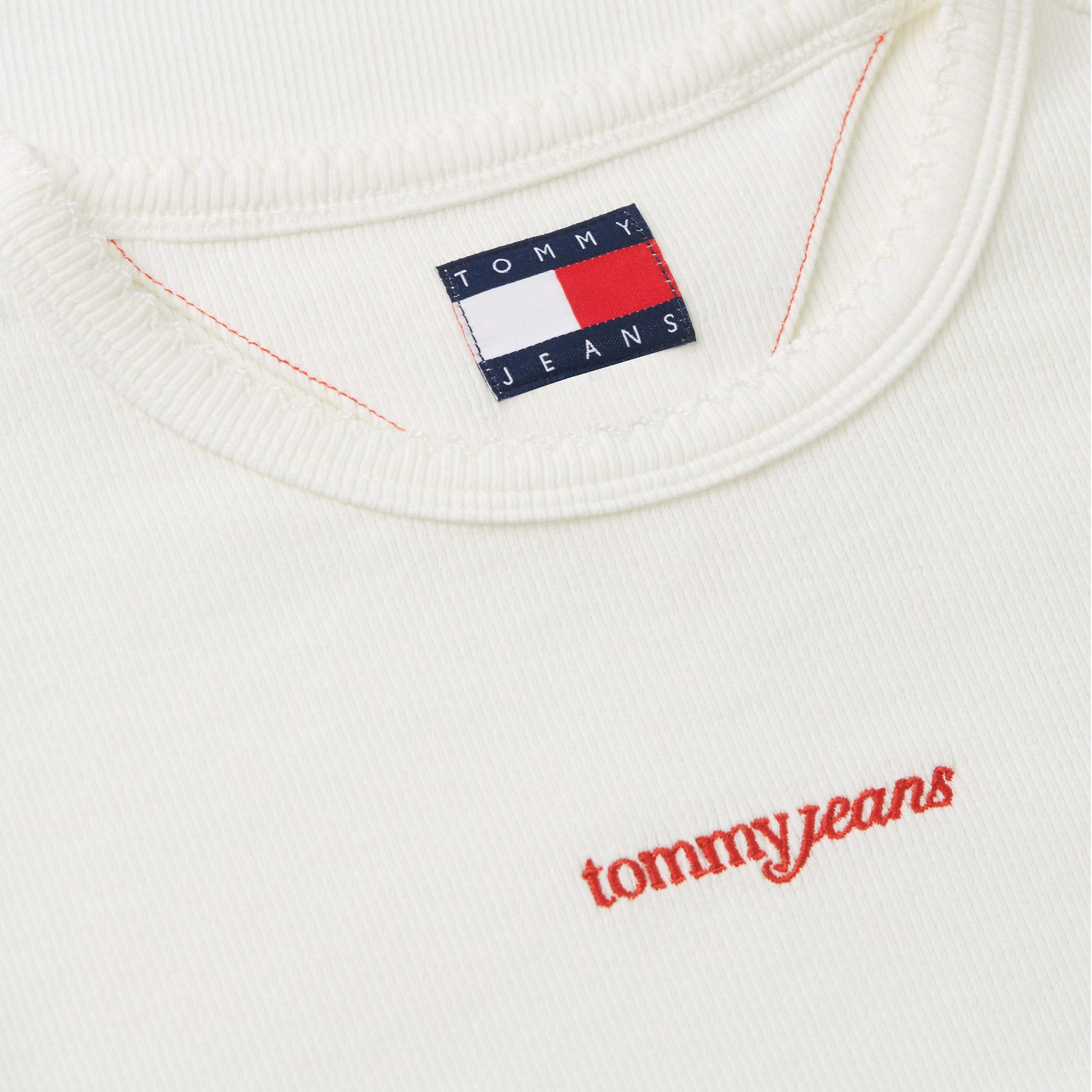 Tommy Hilfiger Slim Script Kadın Beyaz T-Shirt