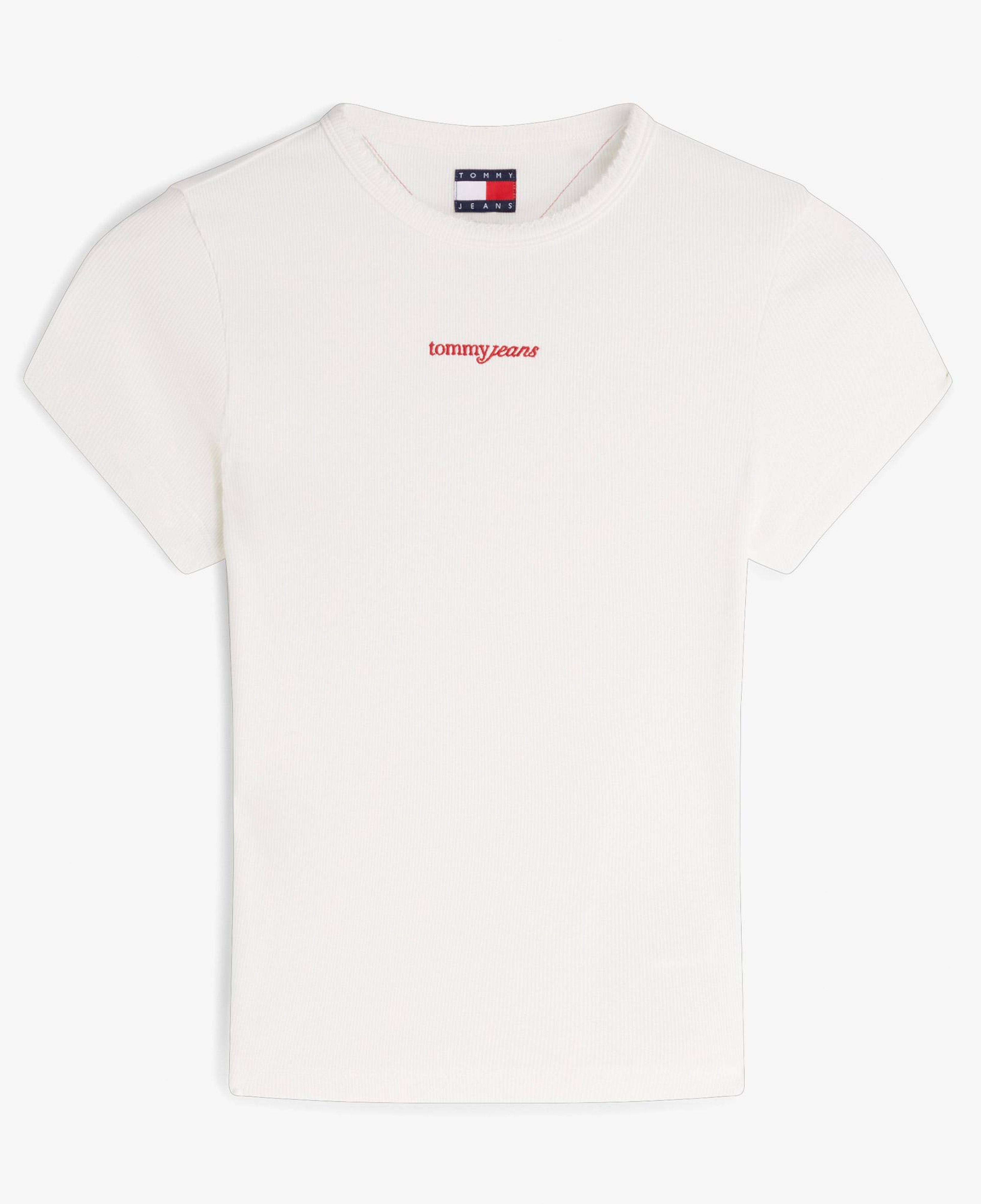 Tommy Hilfiger Slim Script Kadın Beyaz T-Shirt