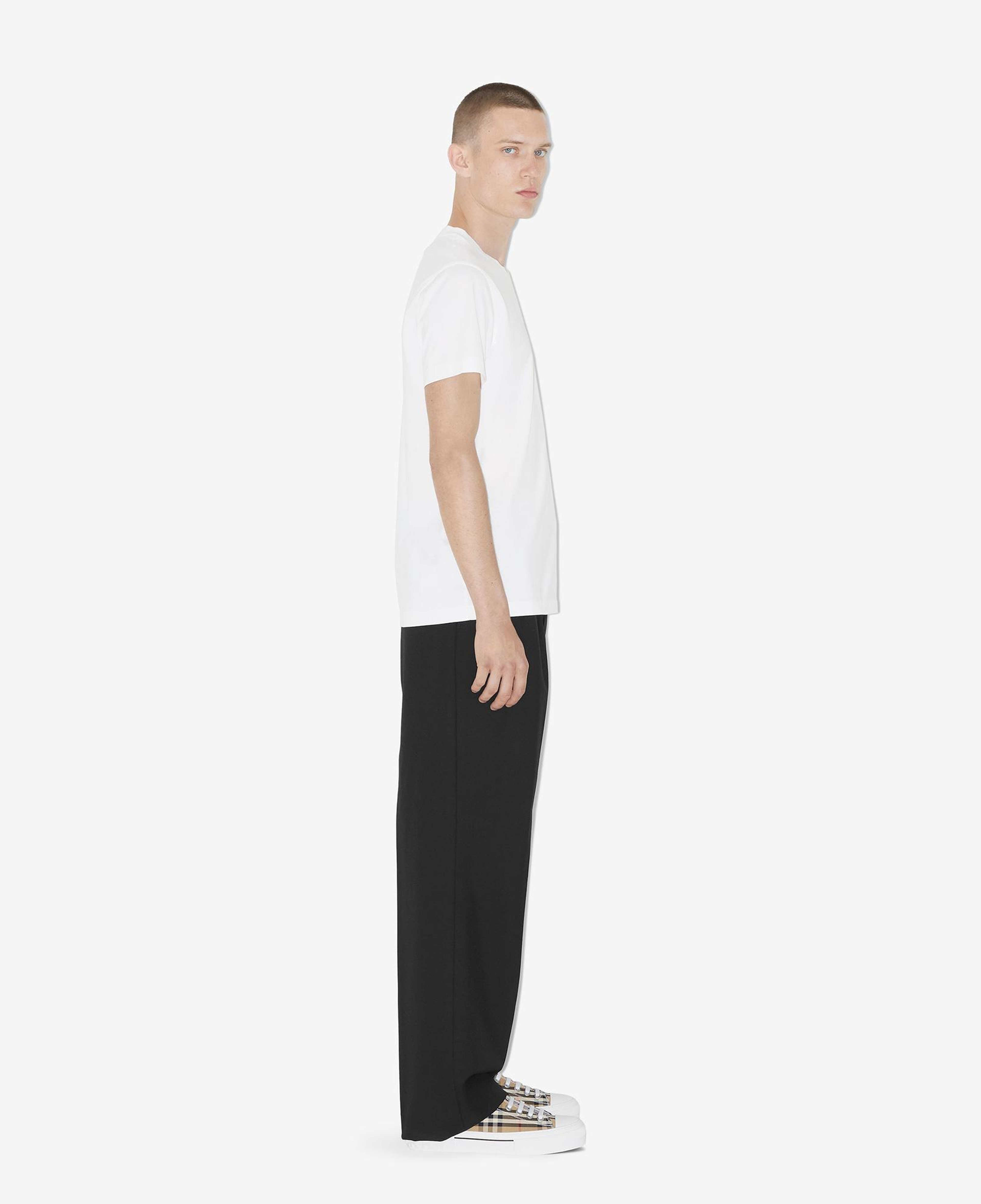 Burberry Parker Cotton Erkek Beyaz T-Shirt