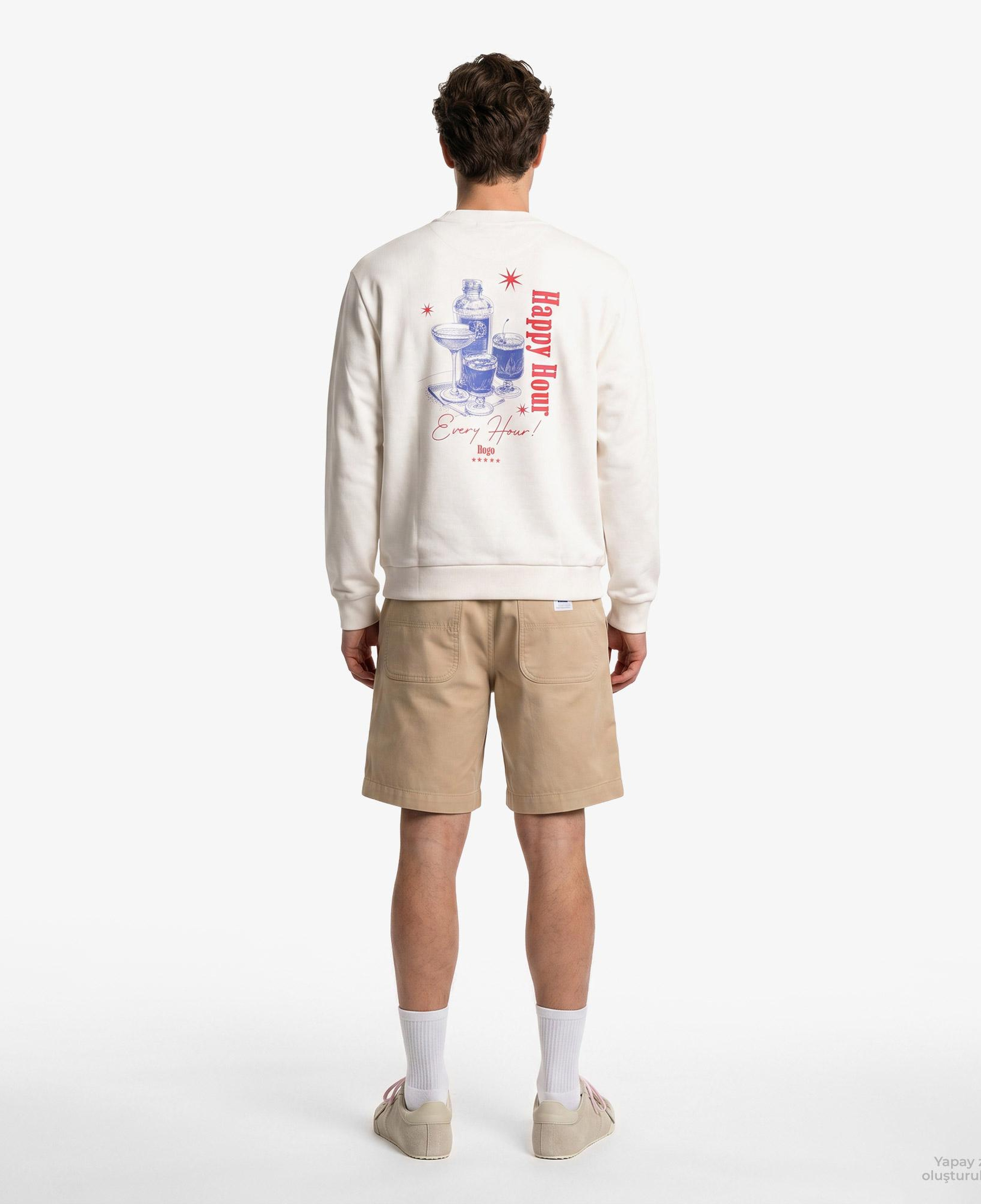 Hugo Nucavex Erkek Beyaz Sweatshirt