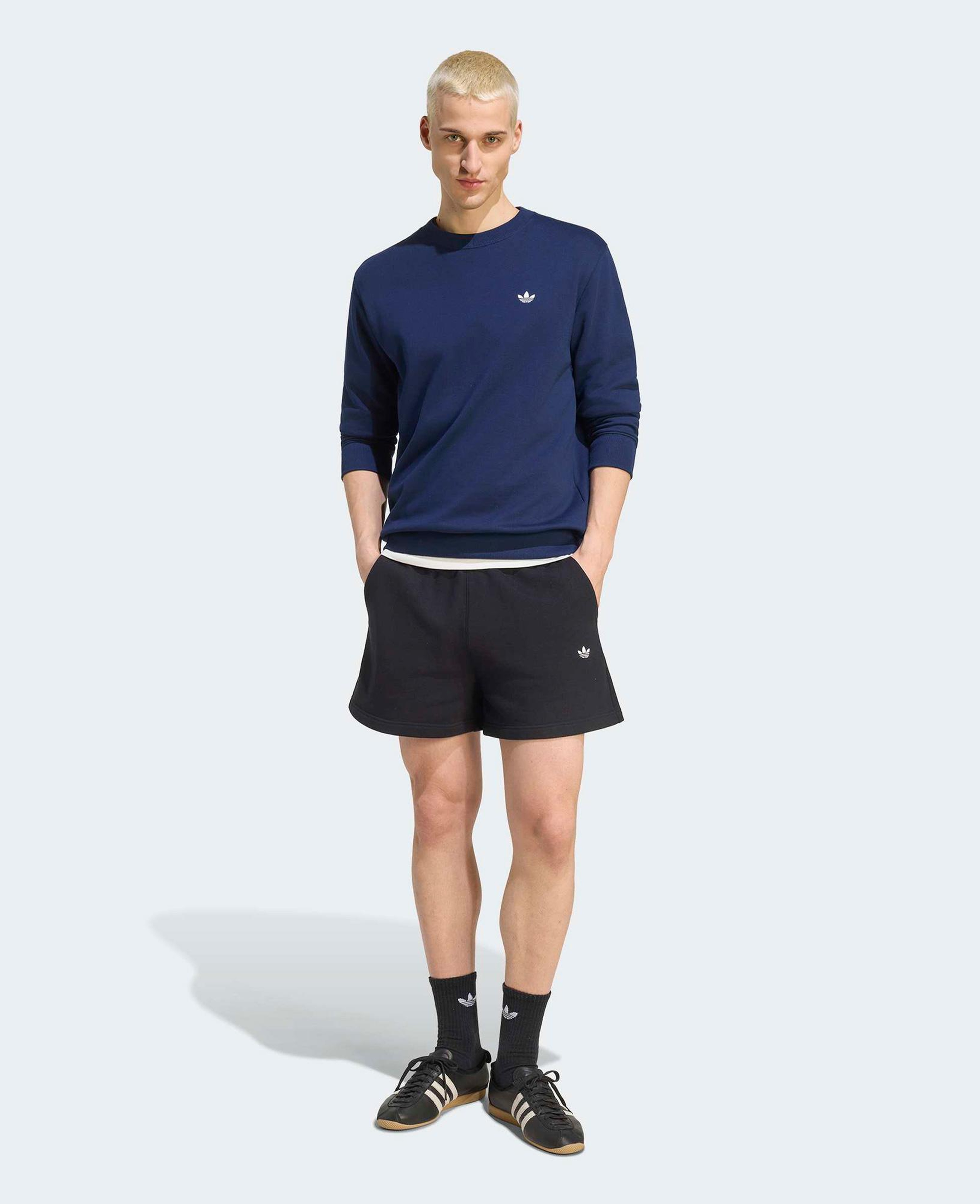 adidas Trefoil Essentials Crew French Terry Erkek Mavi Sweatshirt