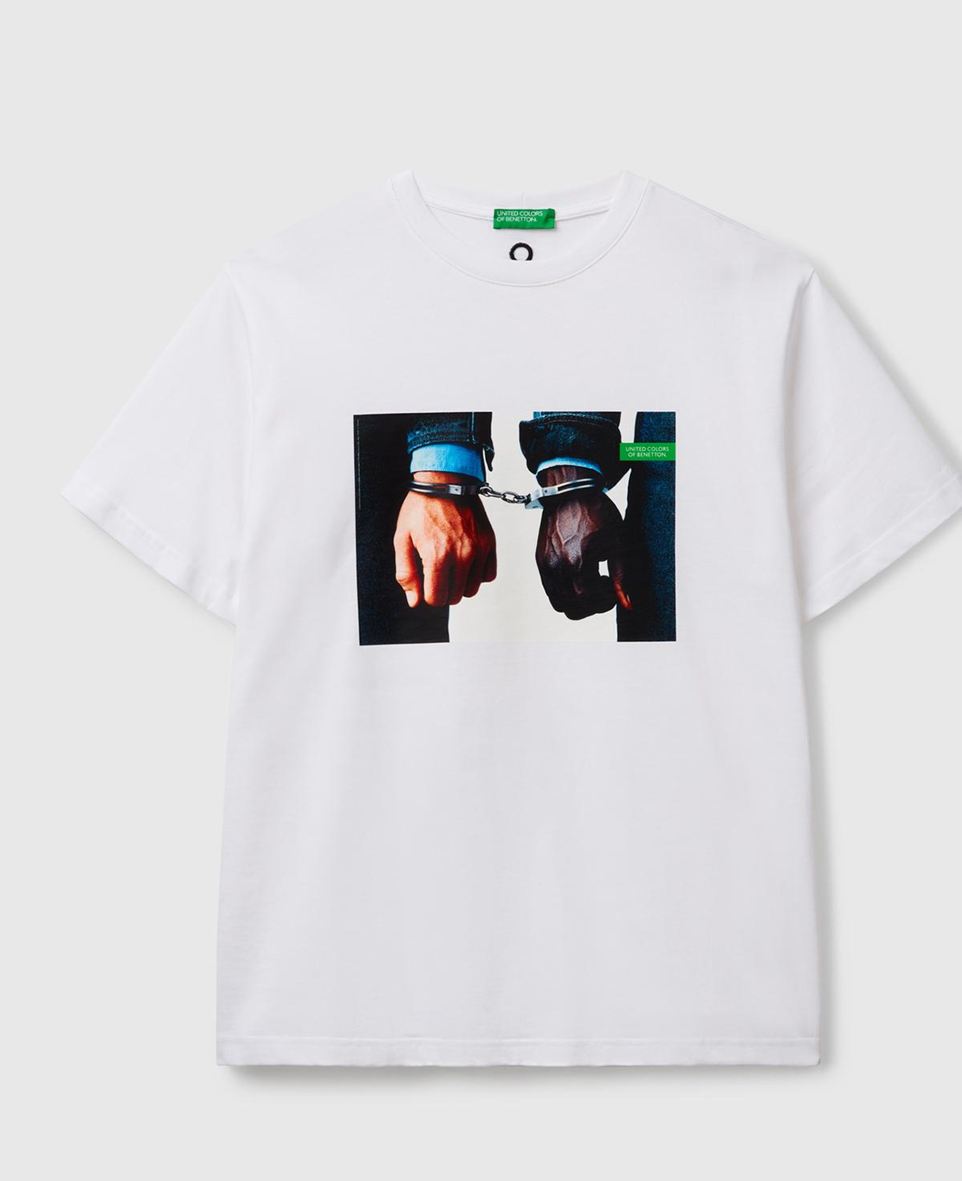 Unisex Beyaz Karışık %100 Koton Oliviero Toscani Fotoğraf Baskılı T-Shirt