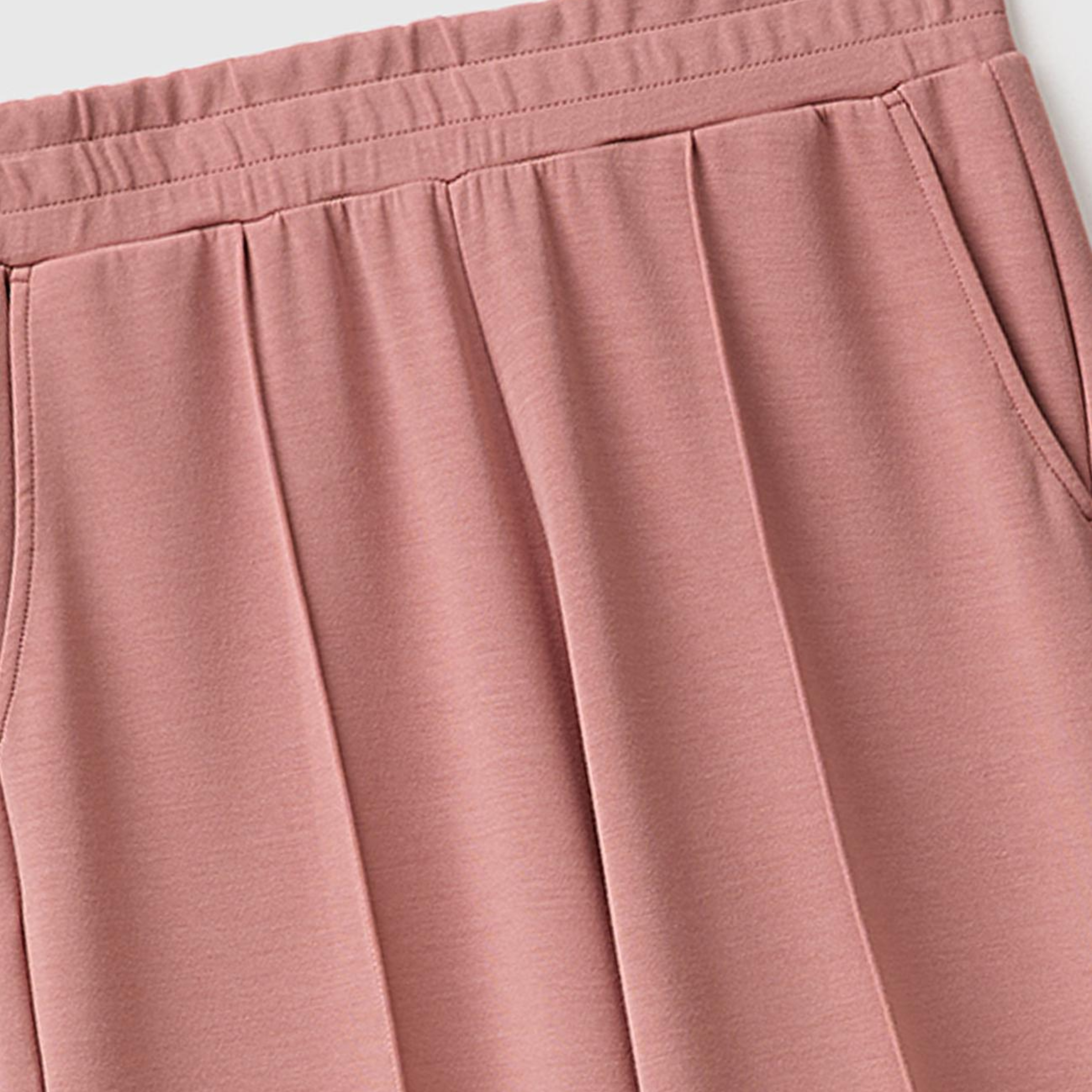 Kadın Koyu Pudra Şardonlu Comfort Fit Beli Lastikli Eşofman Altı