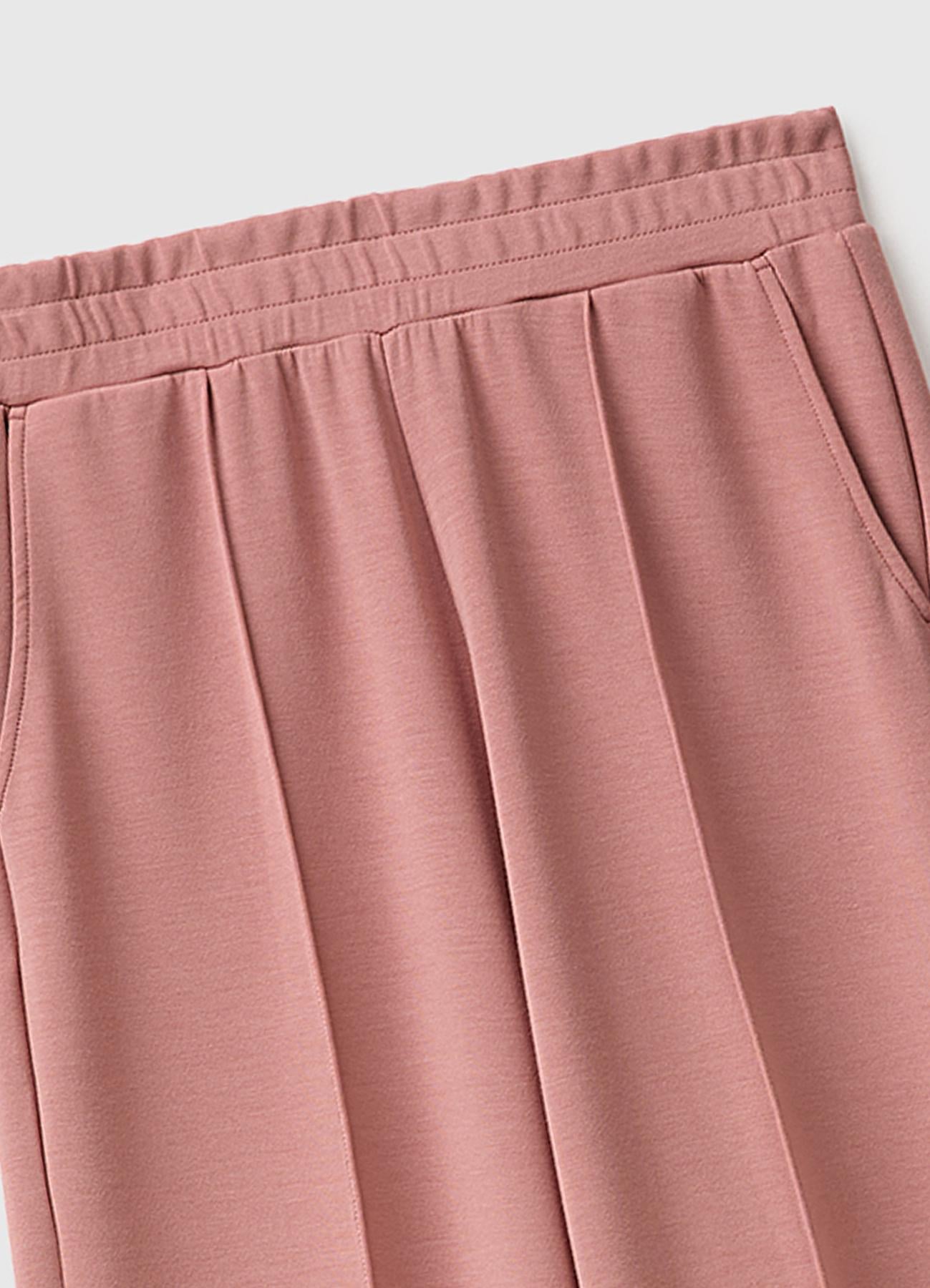 Kadın Koyu Pudra Şardonlu Comfort Fit Beli Lastikli Eşofman Altı