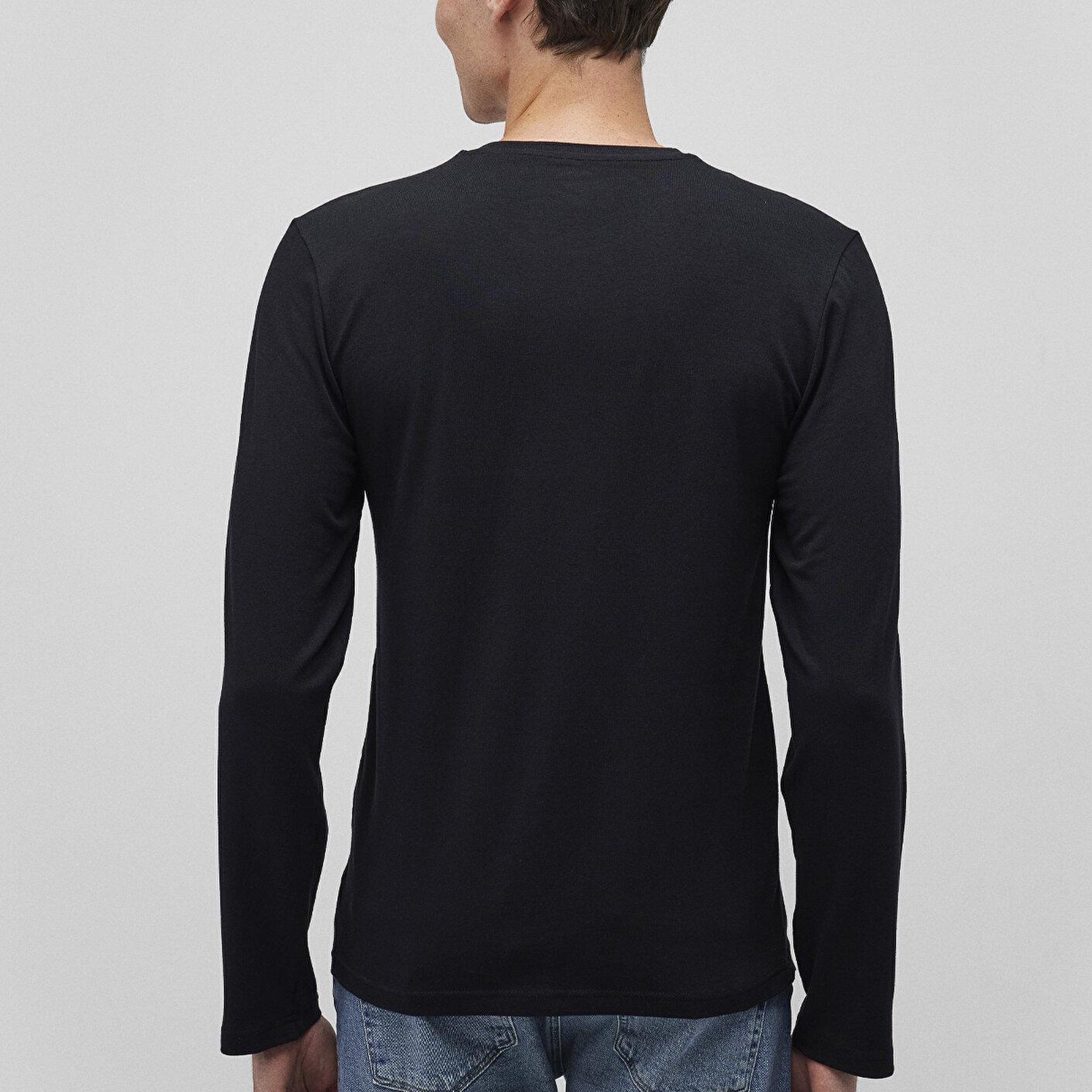 Mavi 2li Uzun Kollu Erkek Basic Tişört Fitted / Vücuda Oturan Kesim 0612314-900