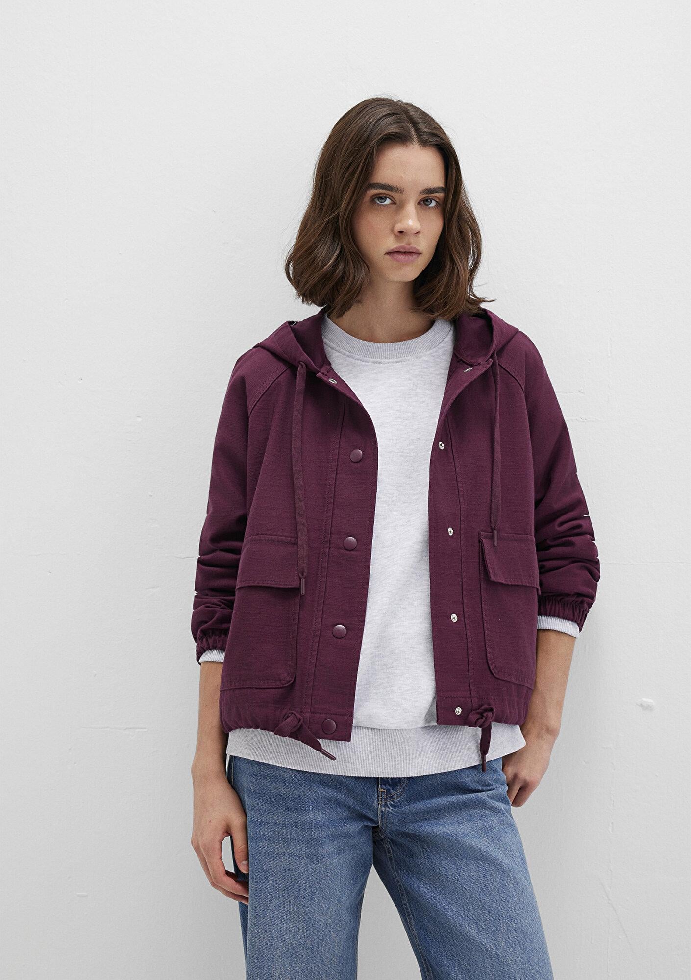 Mavi Kapüşonlu Mor Ceket Regular Fit / Normal Kesim 110775-87830