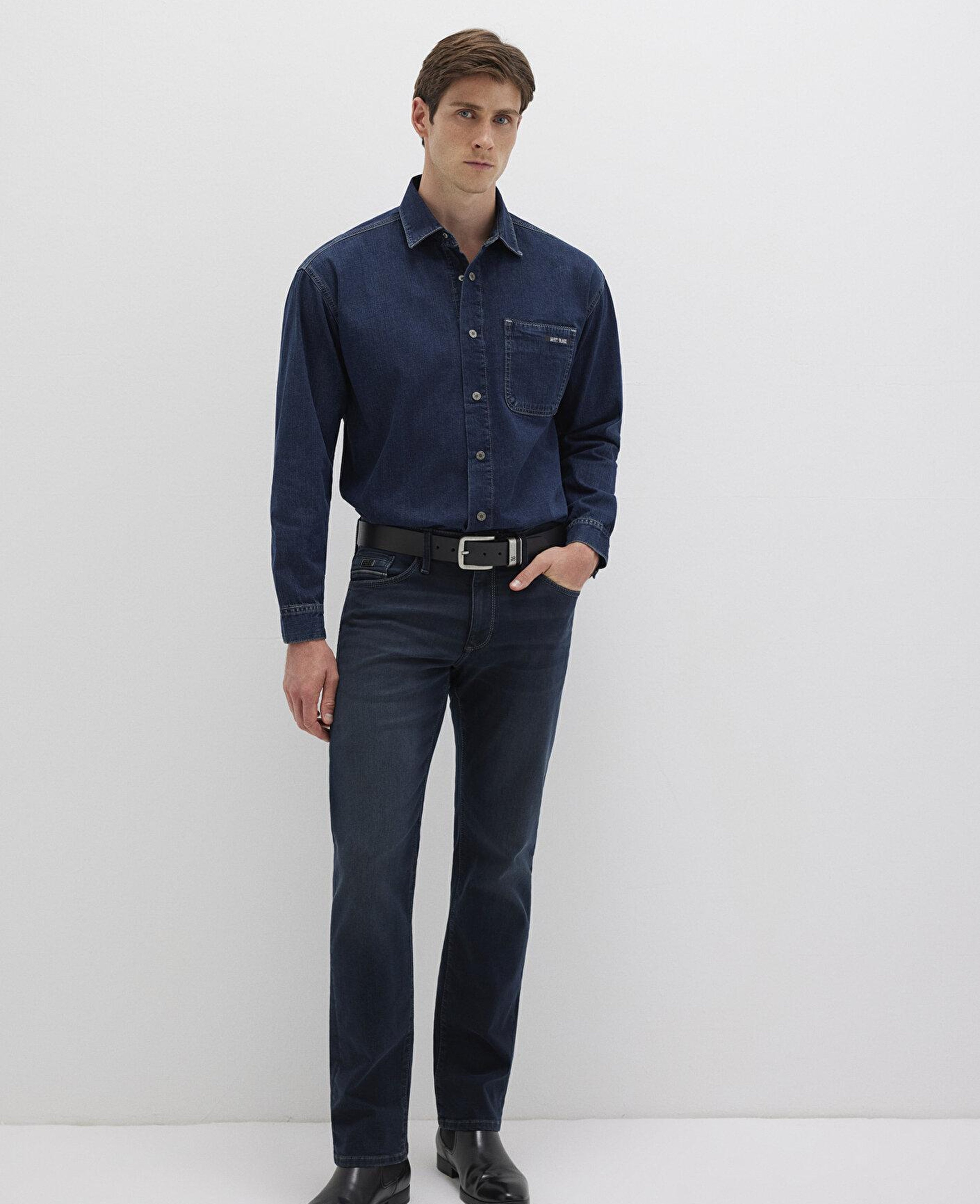Mavi Aidan Mavi Black Vintage Indigo Mavisi Jean Gömlek Regular Fit / Normal Kesim 0210588-90768