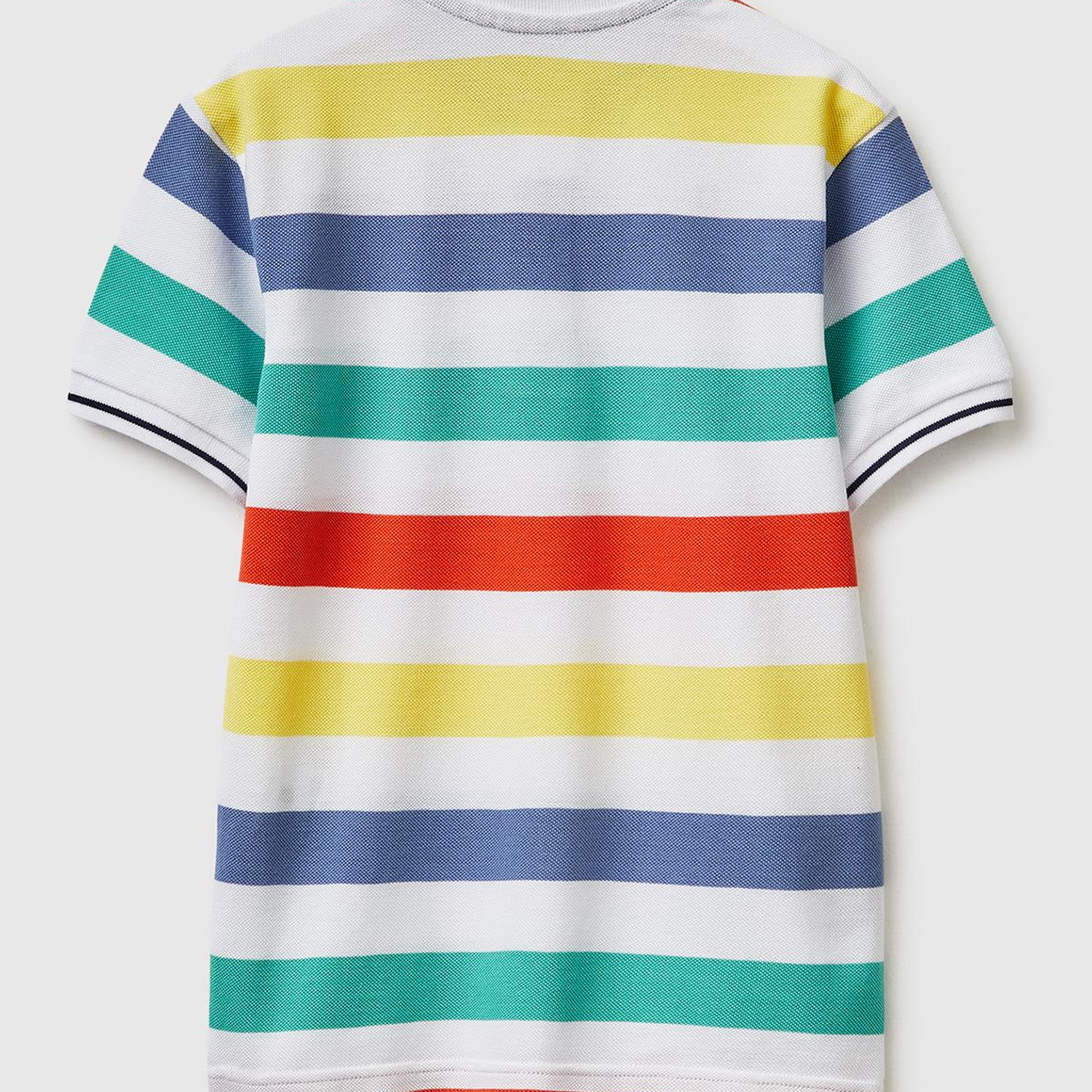 Erkek Çocuk Açık Mix Çizgili Logo Nakışlı Polo Yaka Çocuk T-Shirt