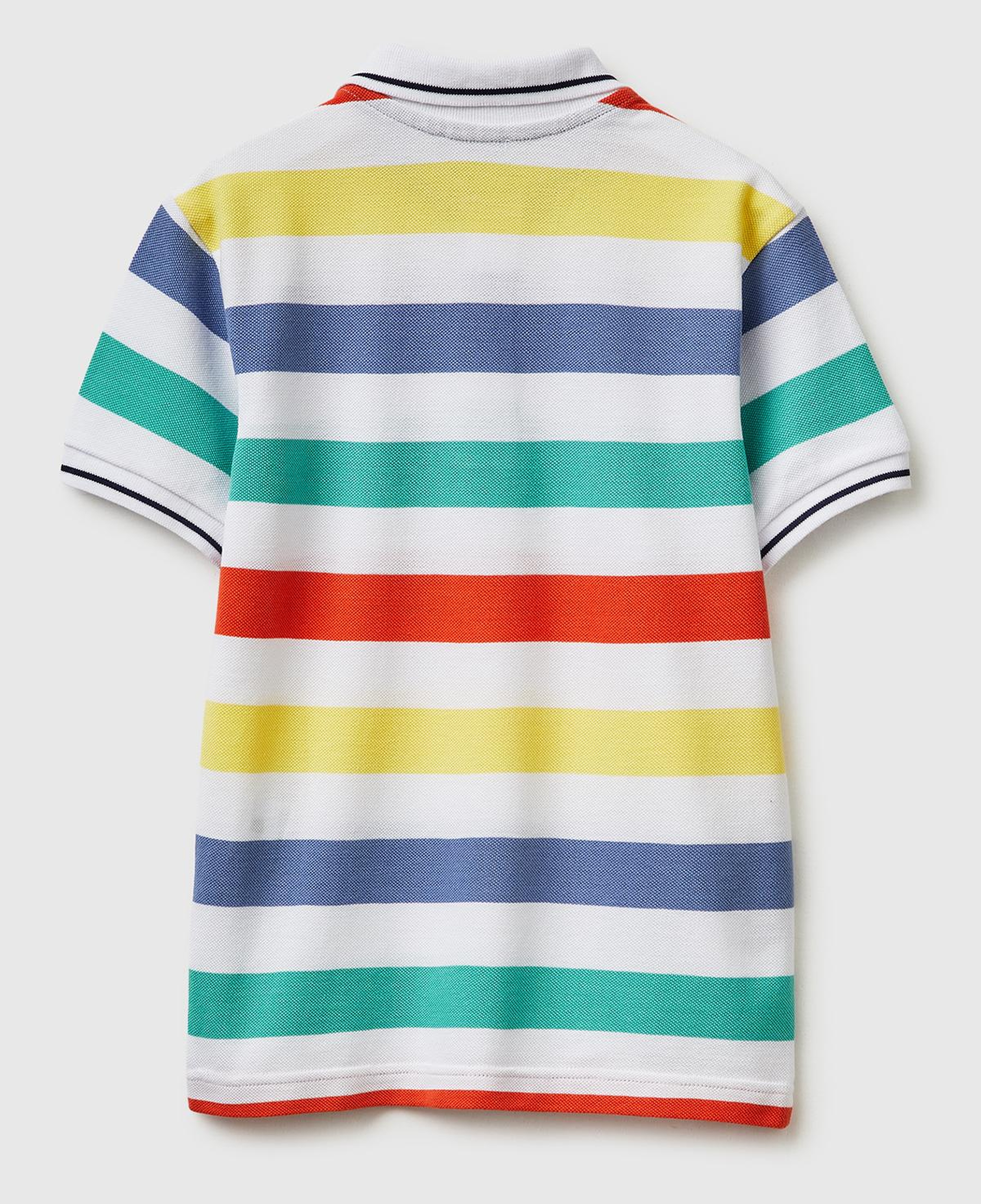 Erkek Çocuk Açık Mix Çizgili Logo Nakışlı Polo Yaka Çocuk T-Shirt