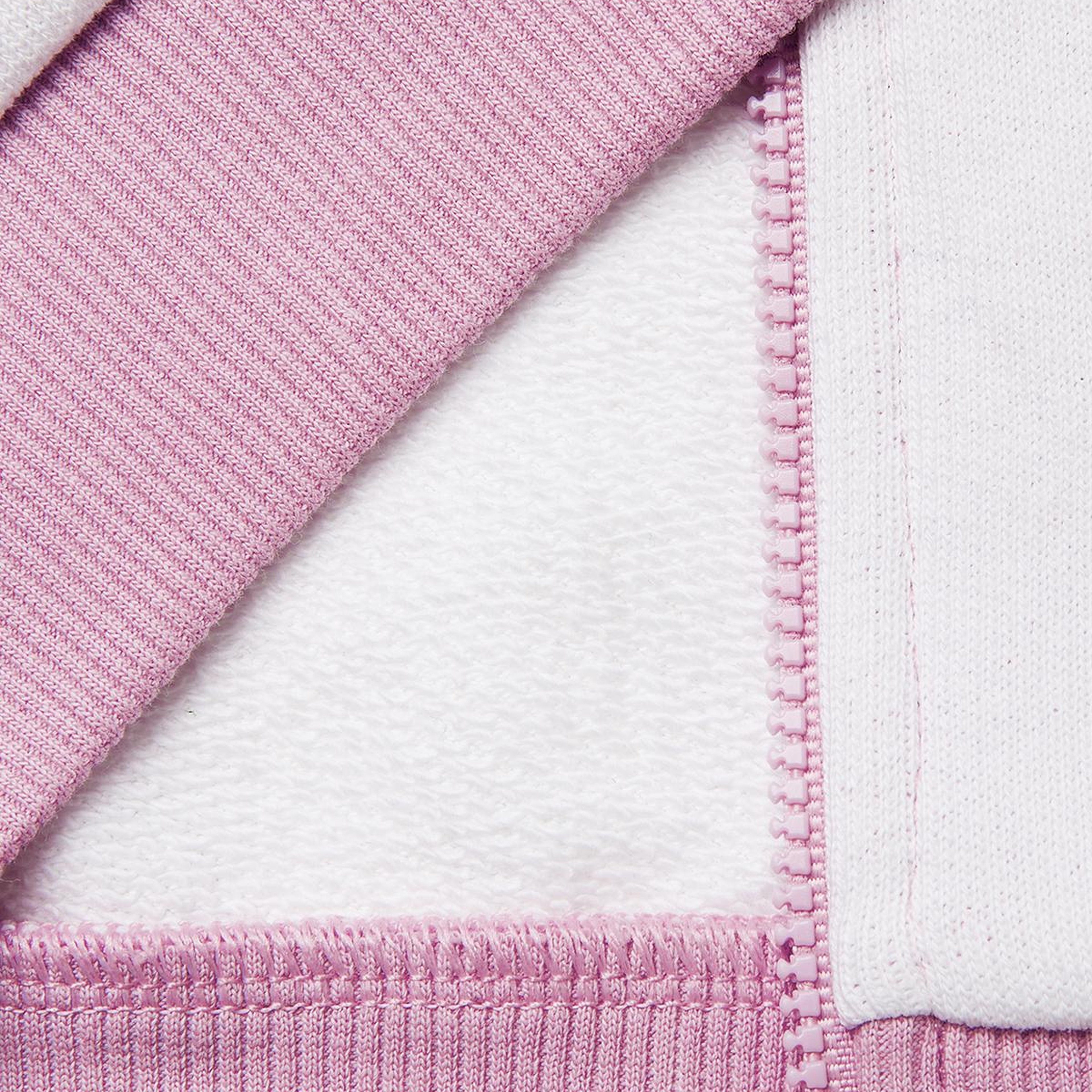 Kız Çocuk Lila-Beyaz Mix Simli Grafik Baskılı Logolu Cepli Fermuarlı Sweatshirt