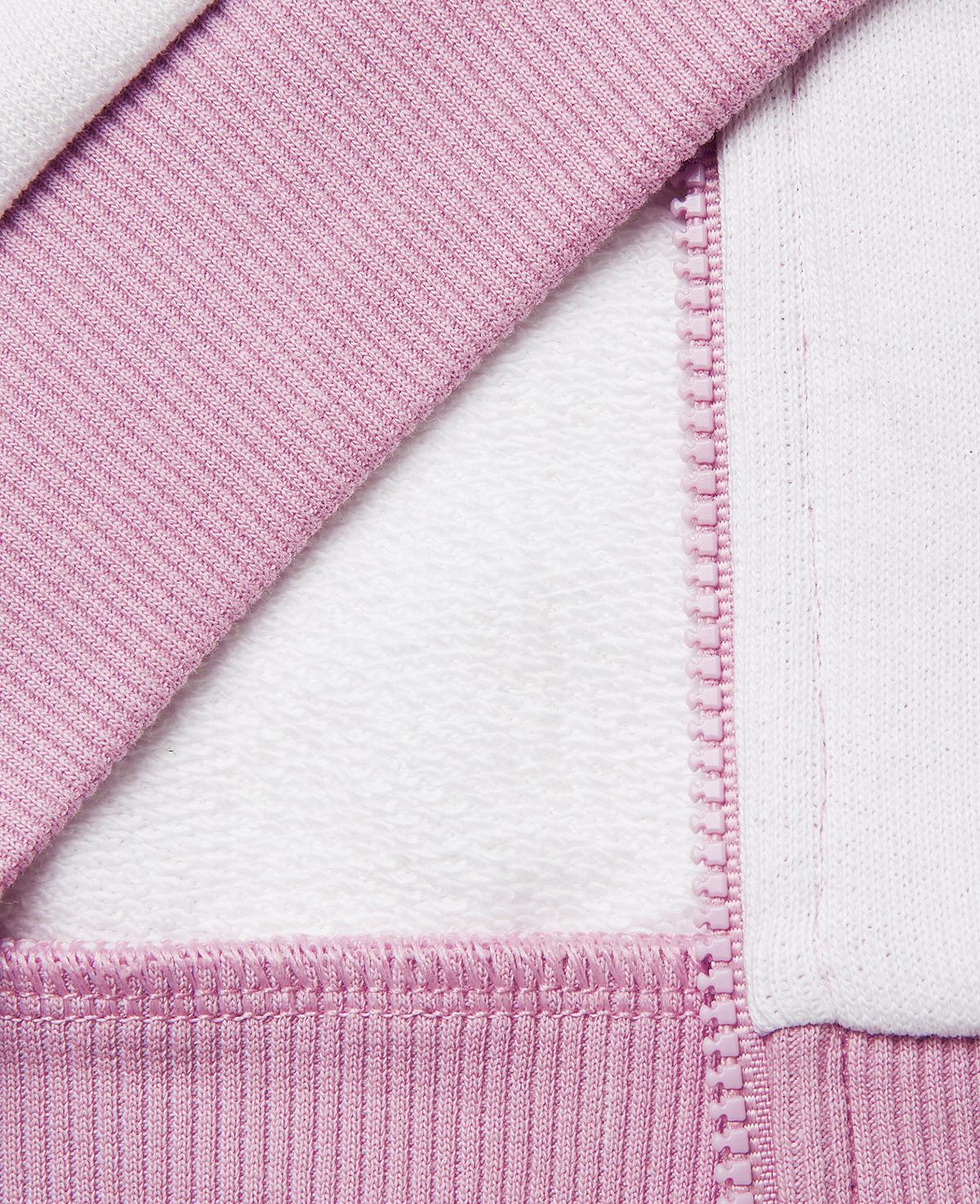 Kız Çocuk Lila-Beyaz Mix Simli Grafik Baskılı Logolu Cepli Fermuarlı Sweatshirt