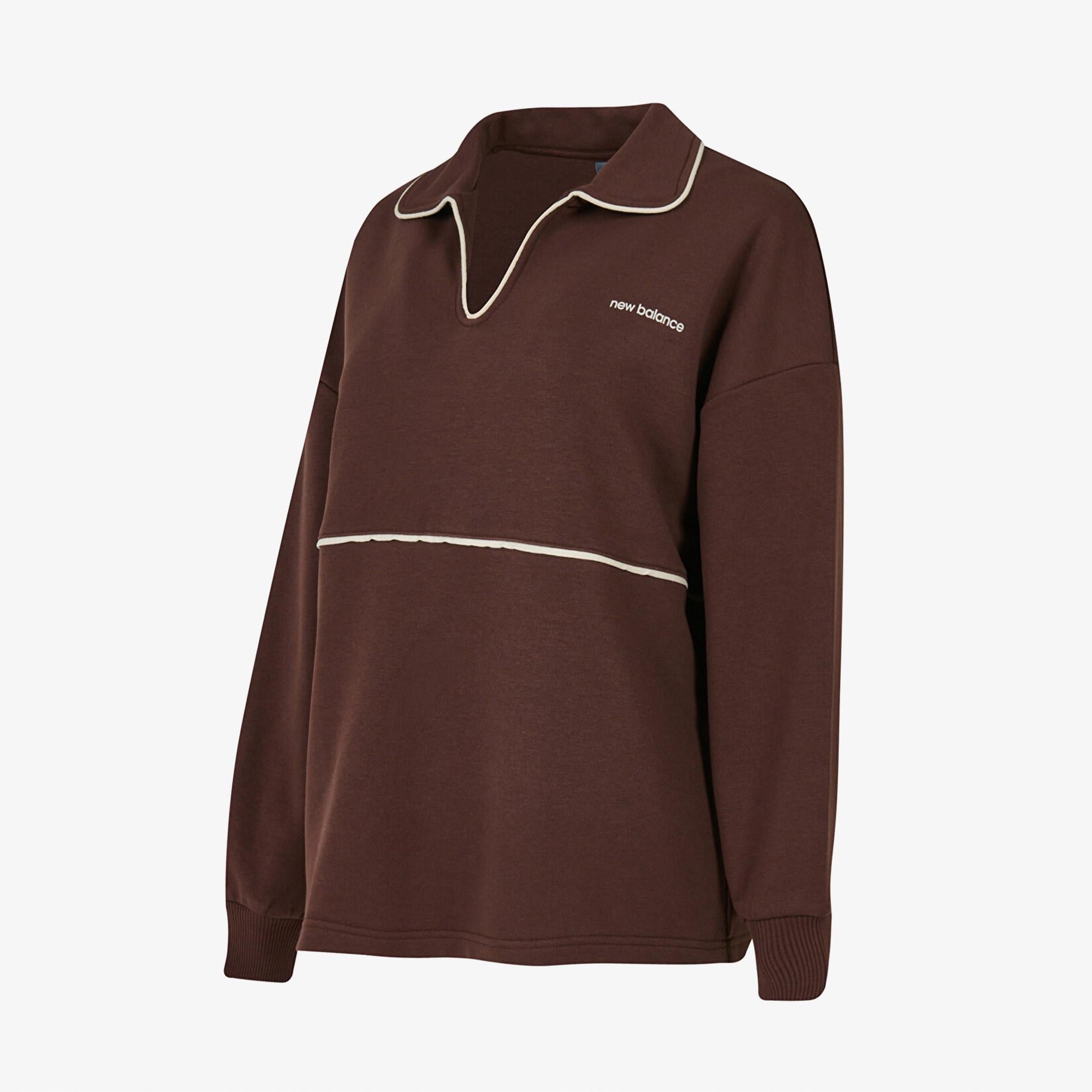 New Balance Lifestyle Kadın Kahverengi Sweatshirt