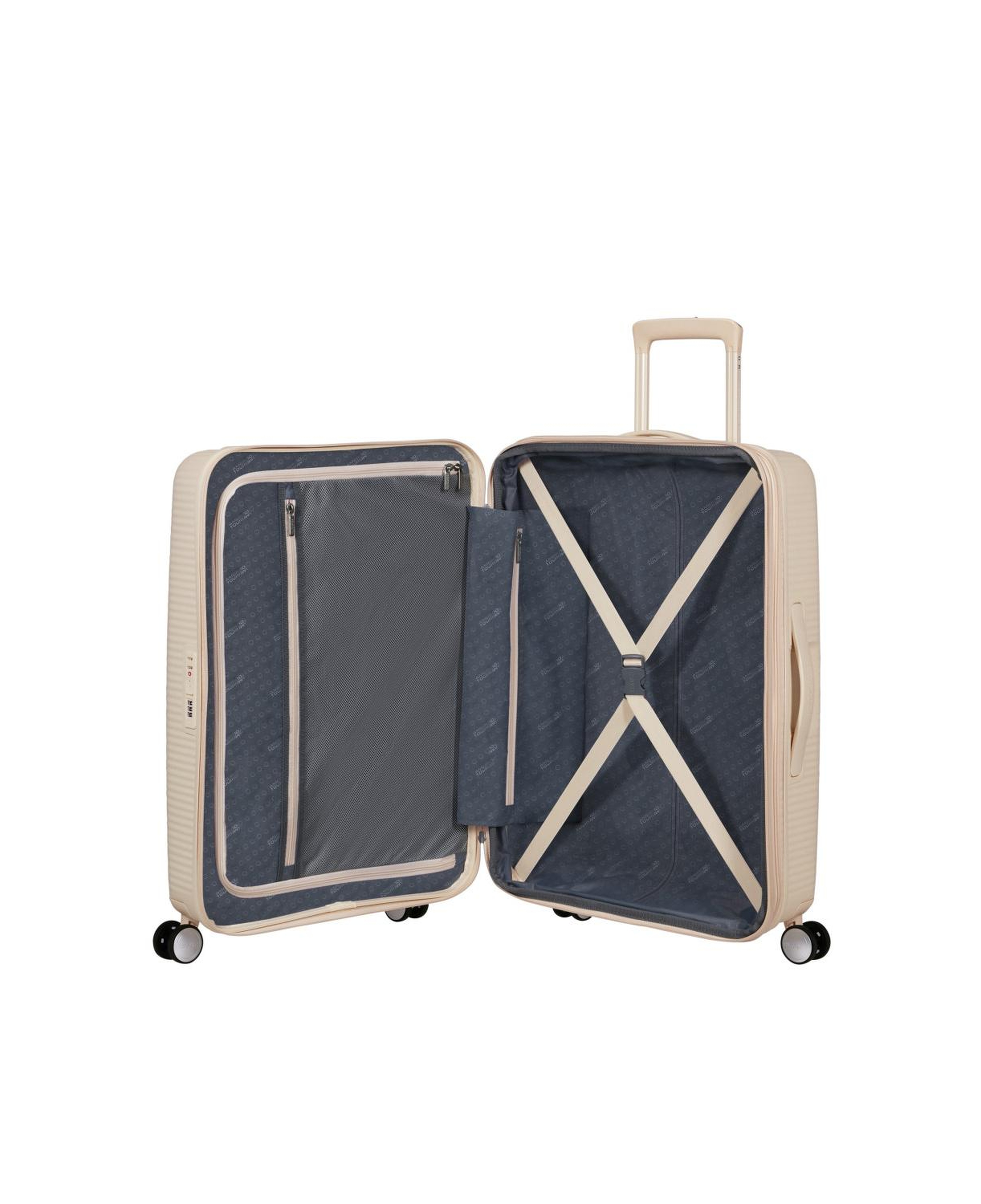 American Tourister Soundbox Krem 67/24 Körüklü Orta Boy Sert Valiz