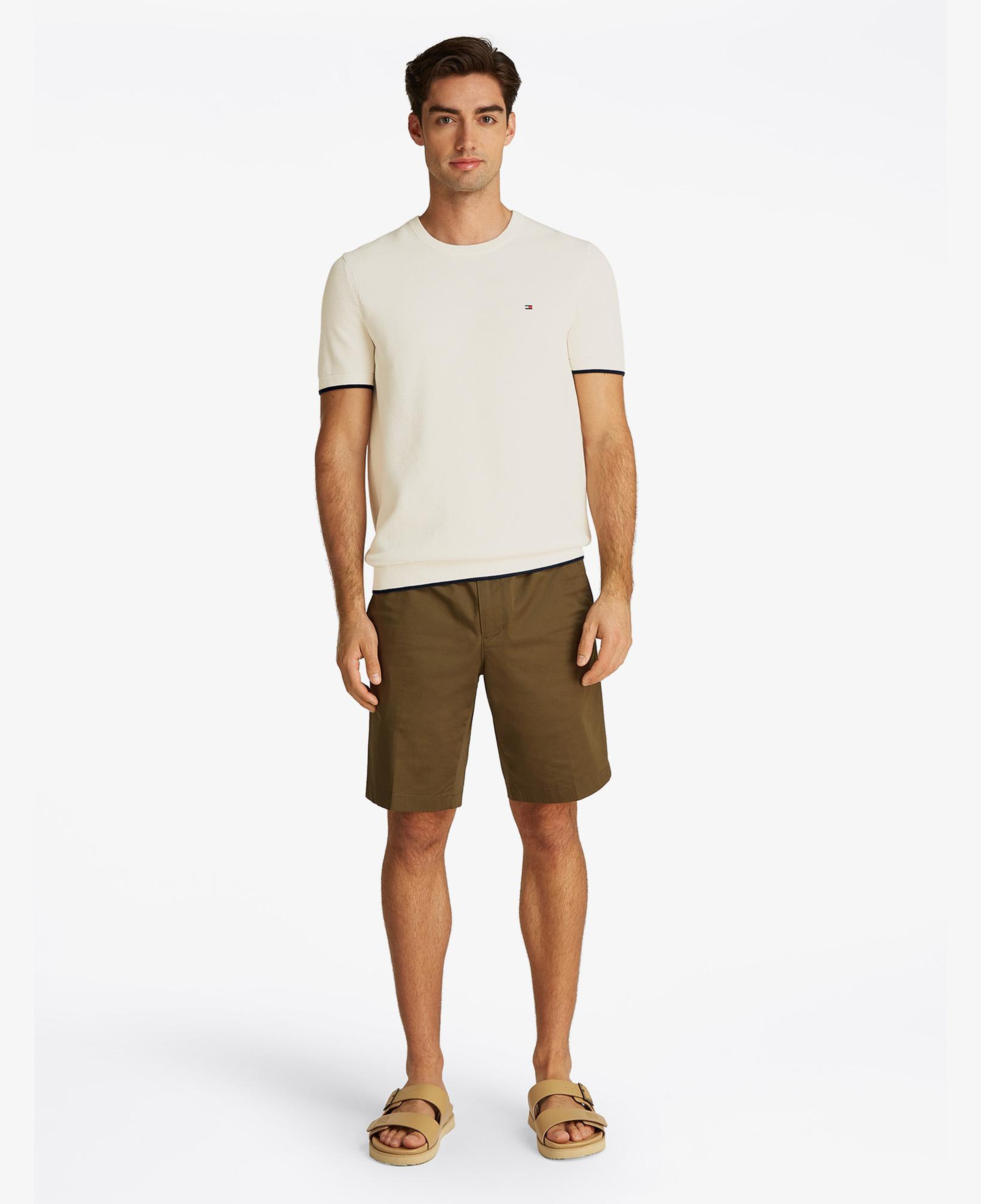 Tommy Hilfiger Tipped Structure Knitted Erkek Beyaz T-Shirt