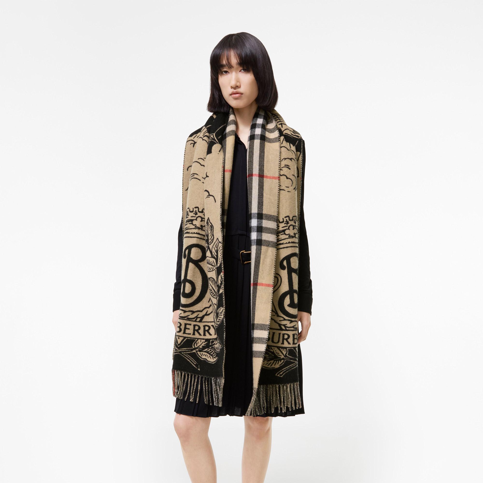 Burberry Stormy Knight Check Kadın Bej Atkı