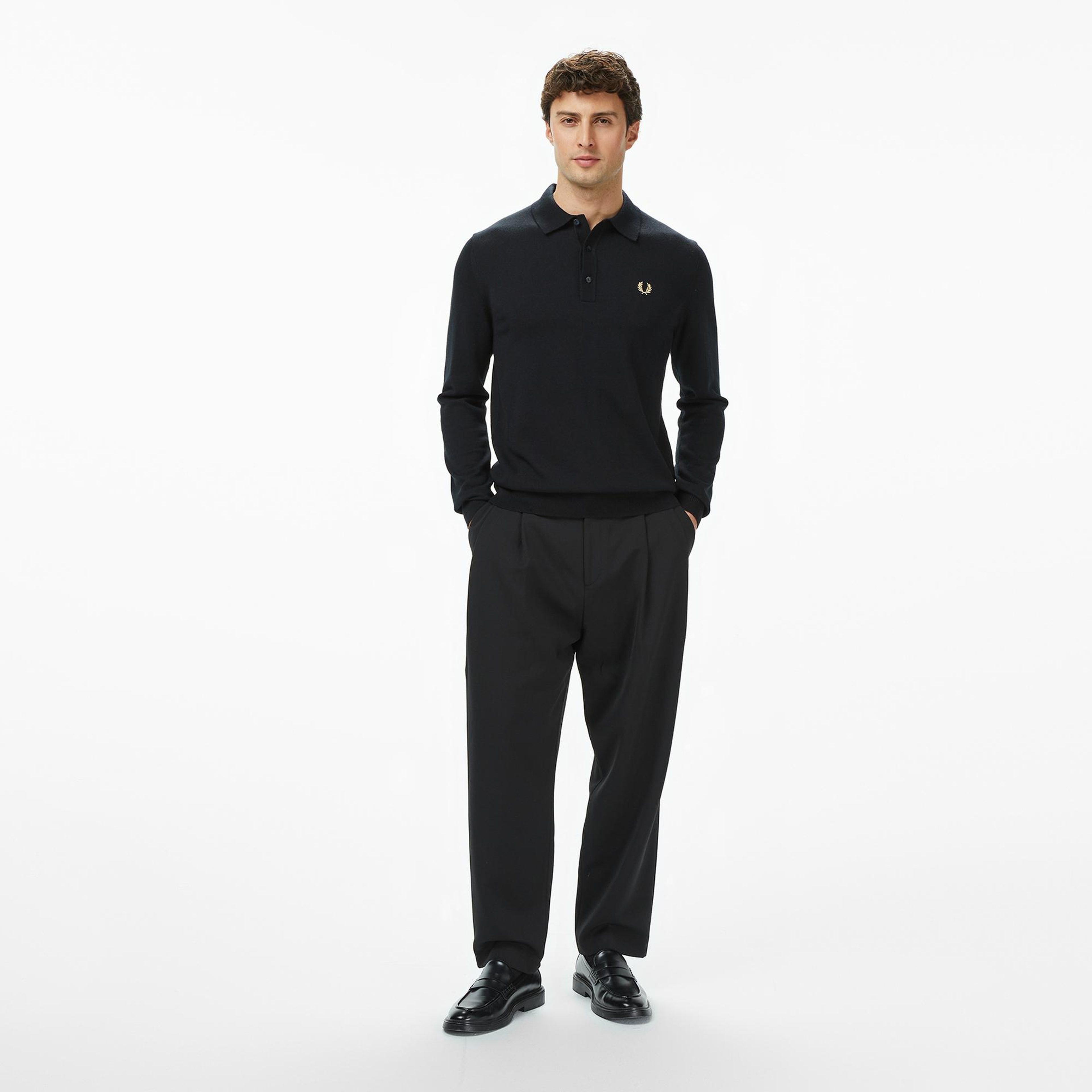 Fred Perry Classic Knitted Erkek Siyah Polo