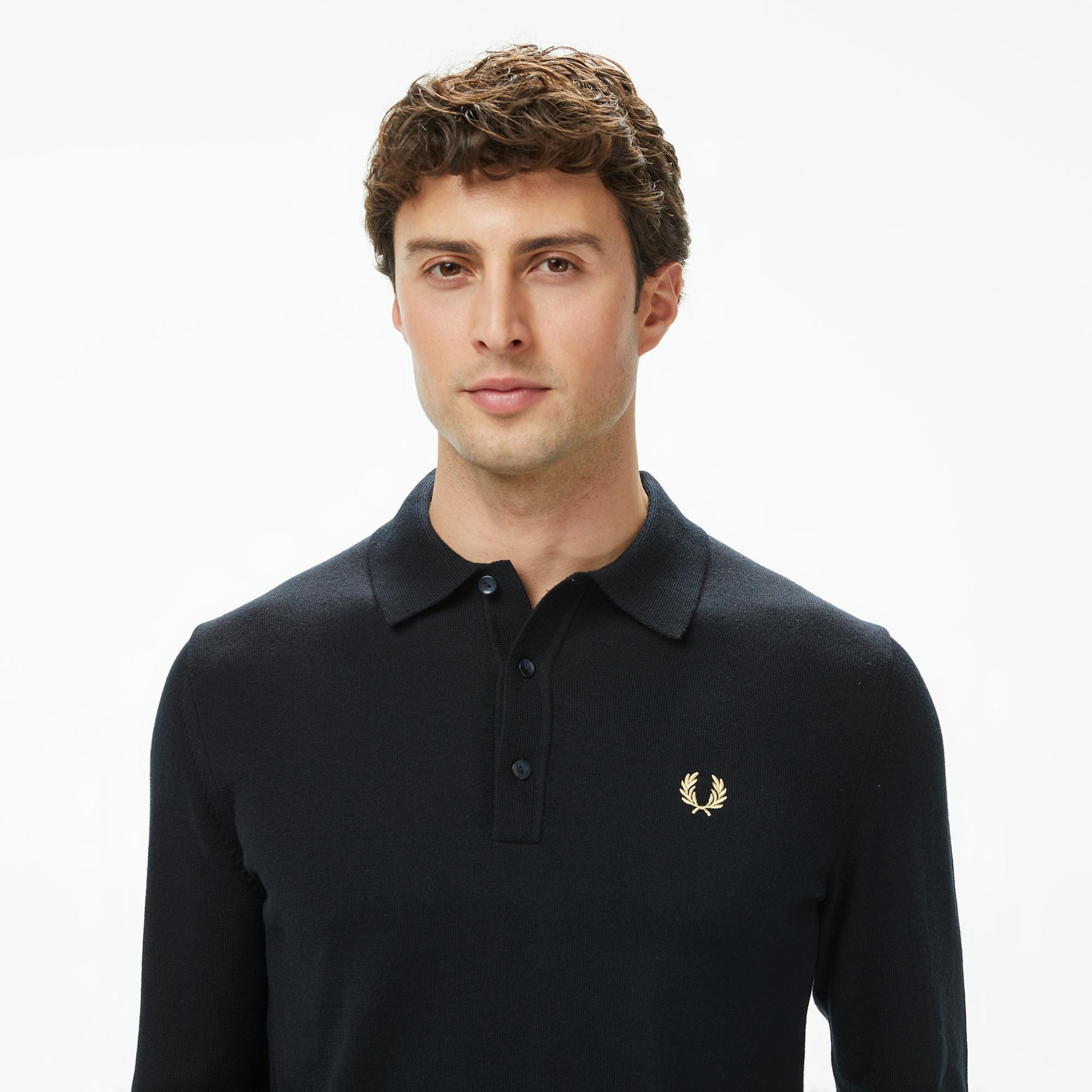 Fred Perry Classic Knitted Erkek Siyah Polo