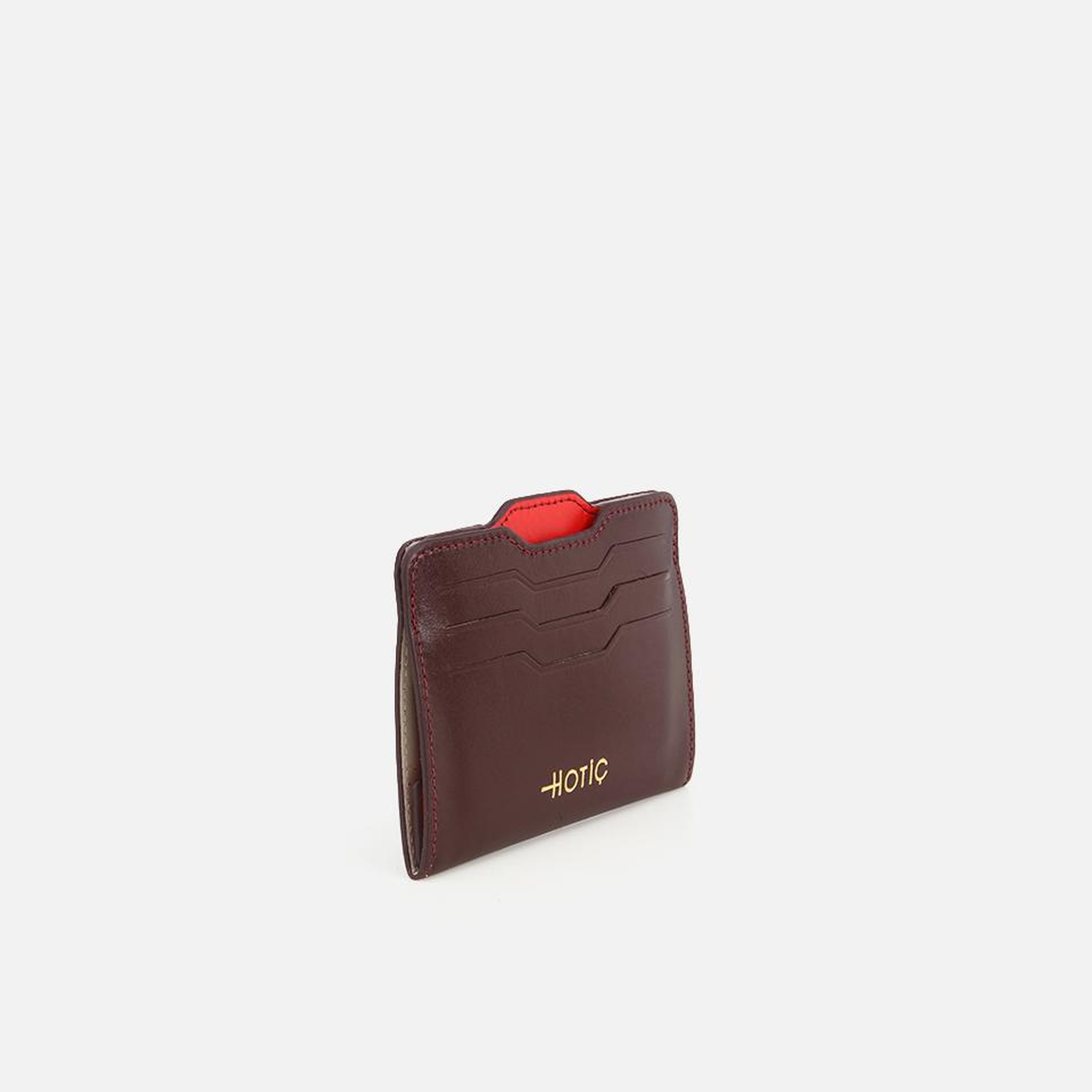 Kadın Deri Bordo Mini Kartlık