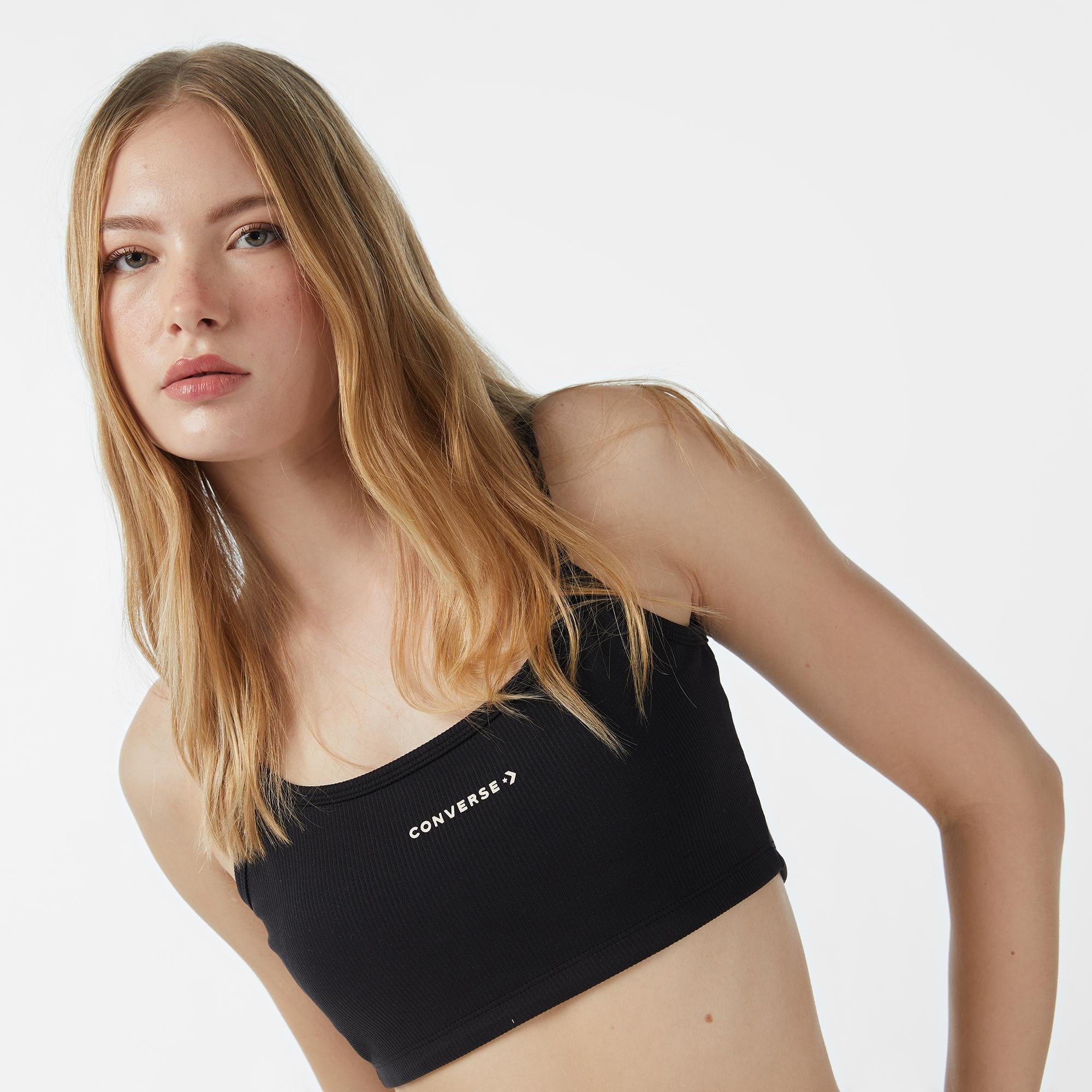 Converse Strappy Kadın Siyah Modal Karışımlı T-Shirt