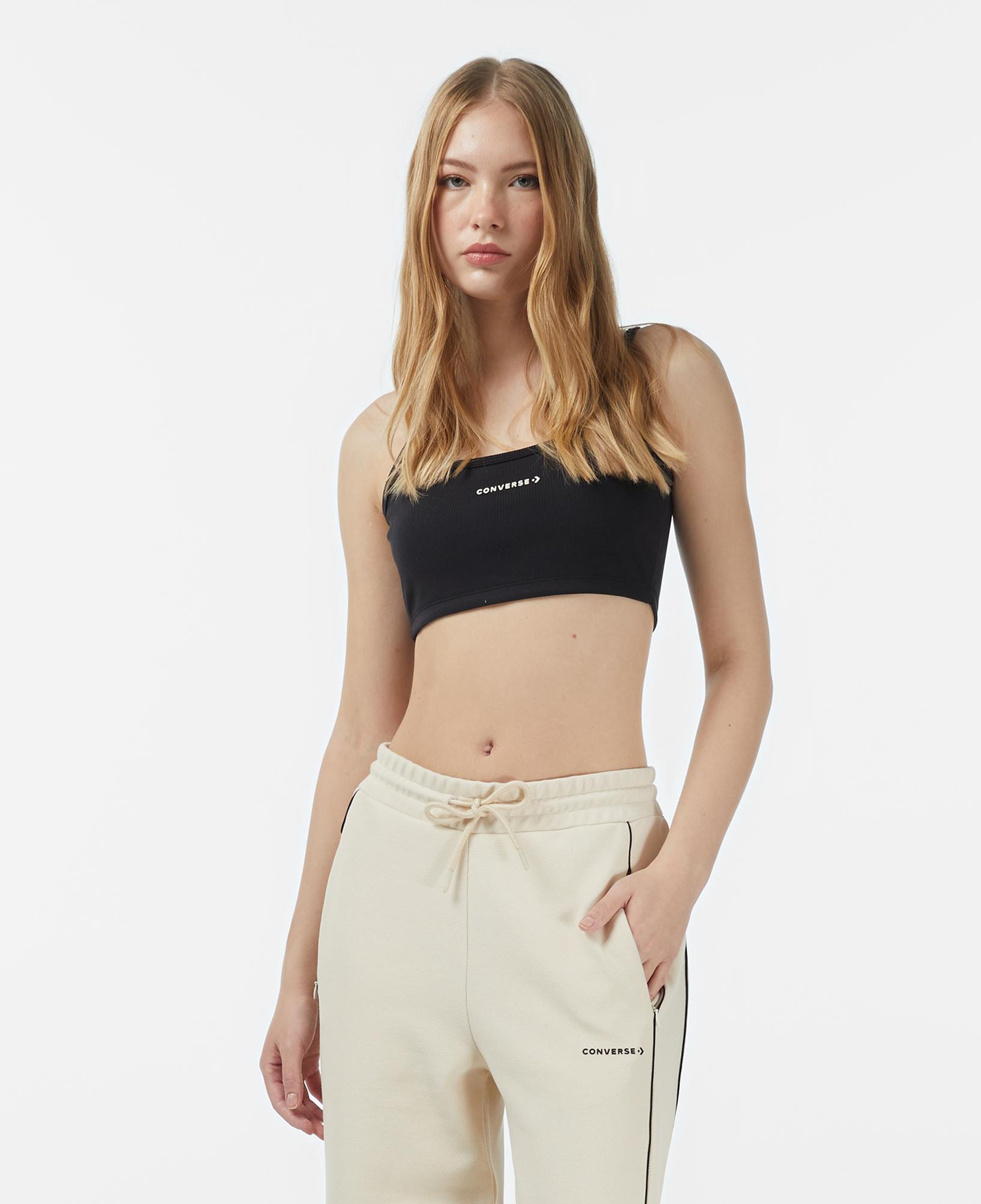Converse Strappy Kadın Siyah Modal Karışımlı T-Shirt
