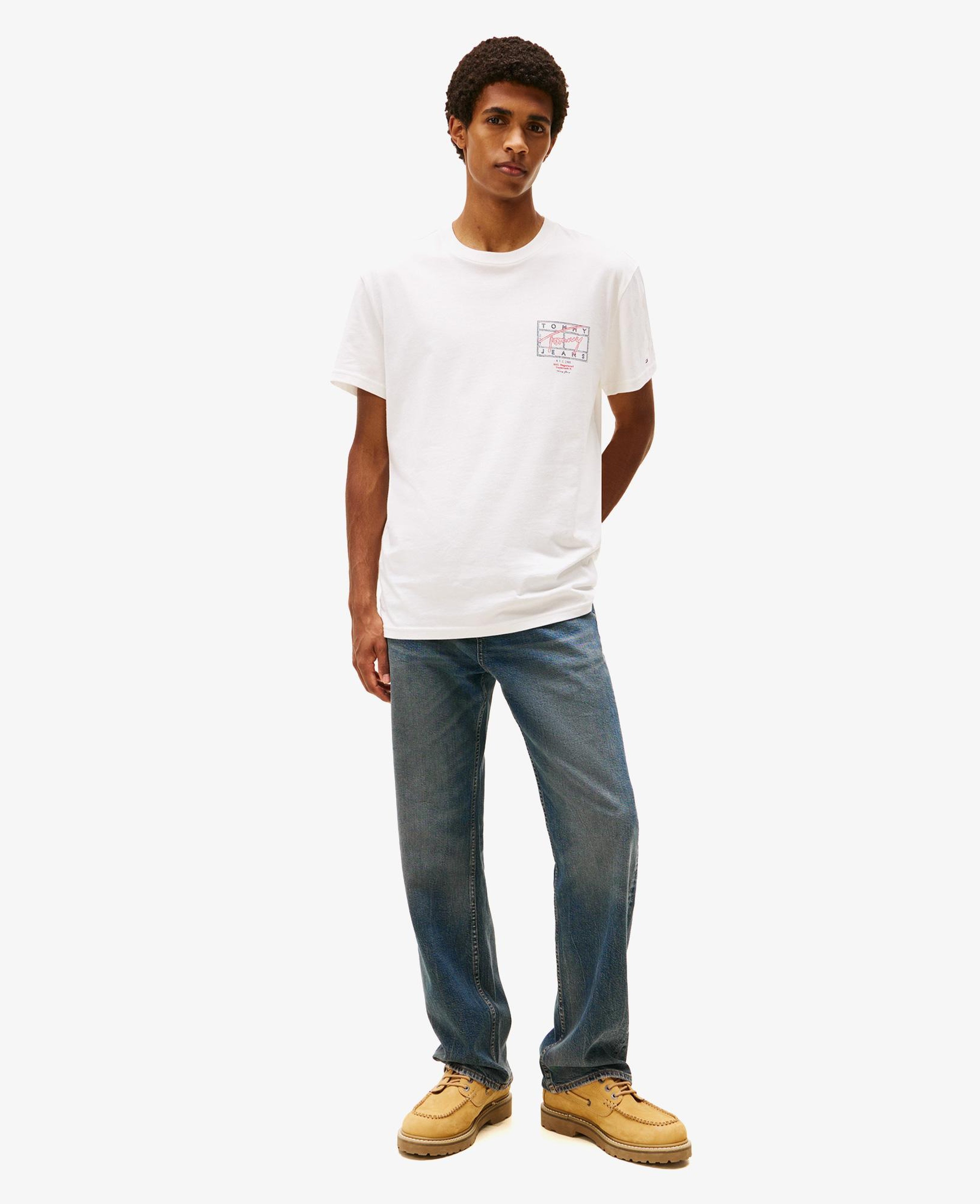 Tommy Hilfiger Regular Sign Spray Erkek Beyaz T-Shirt