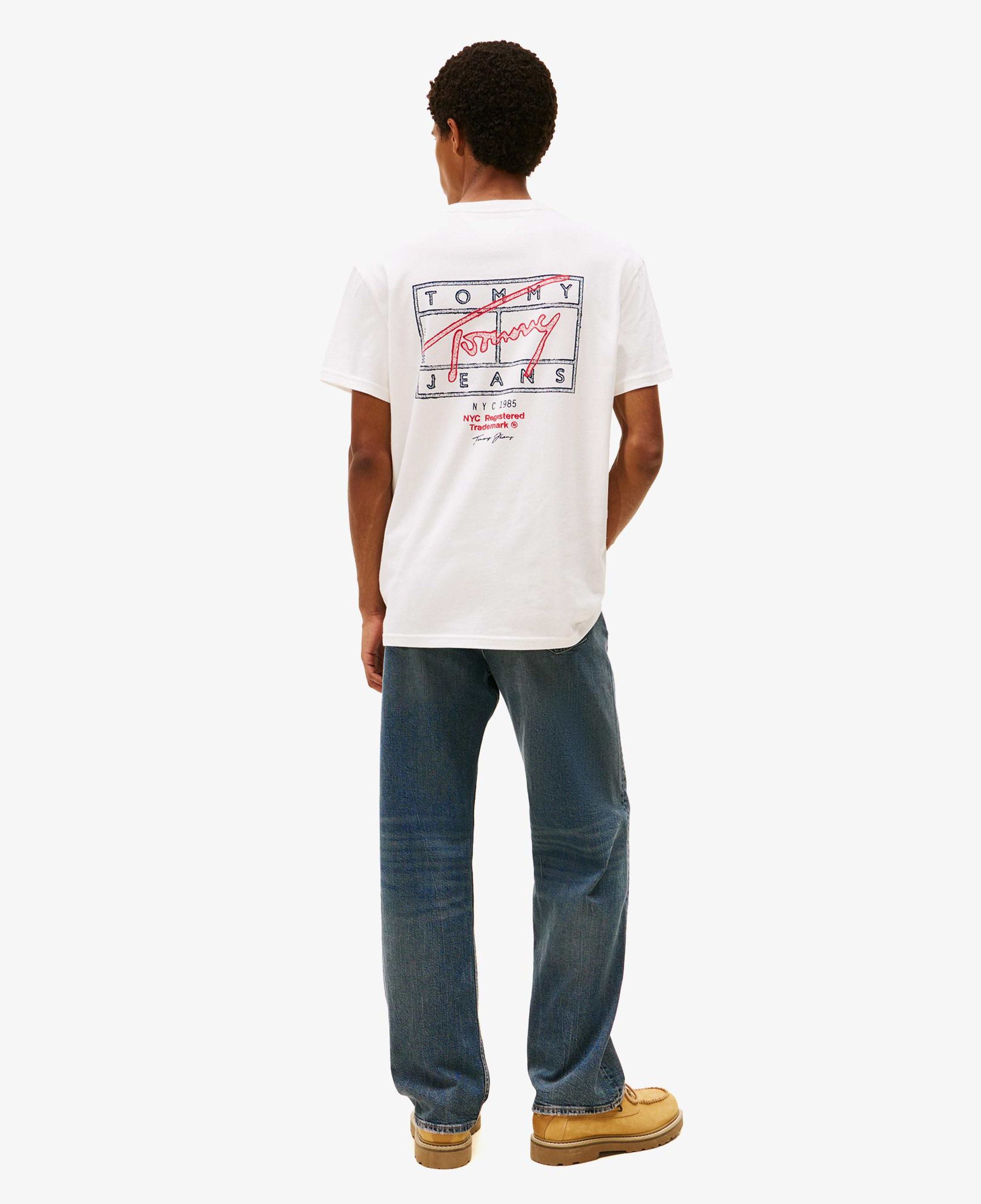 Tommy Hilfiger Regular Sign Spray Erkek Beyaz T-Shirt