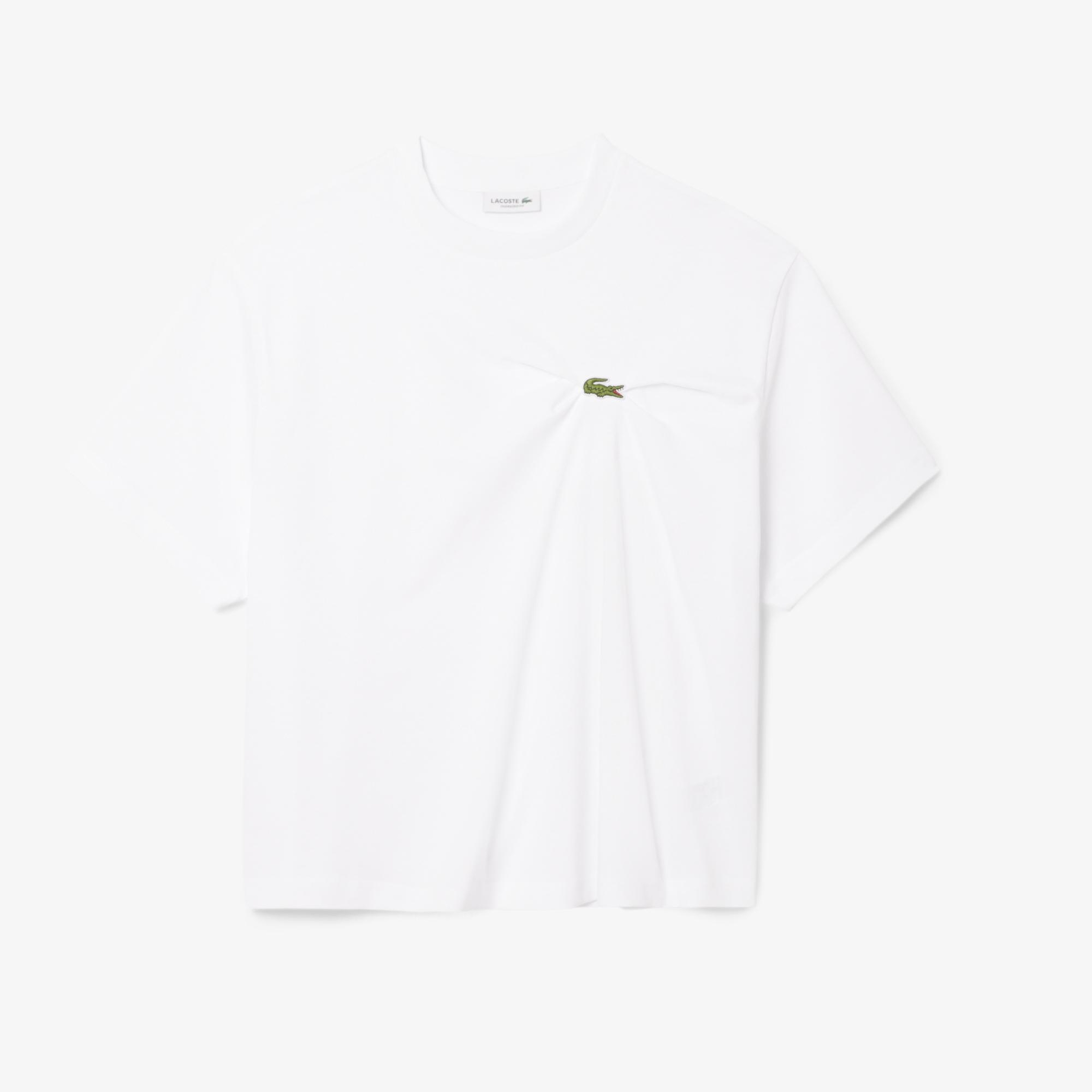 Kadın Oversize Fit Bisiklet Yaka Beyaz T-Shirt