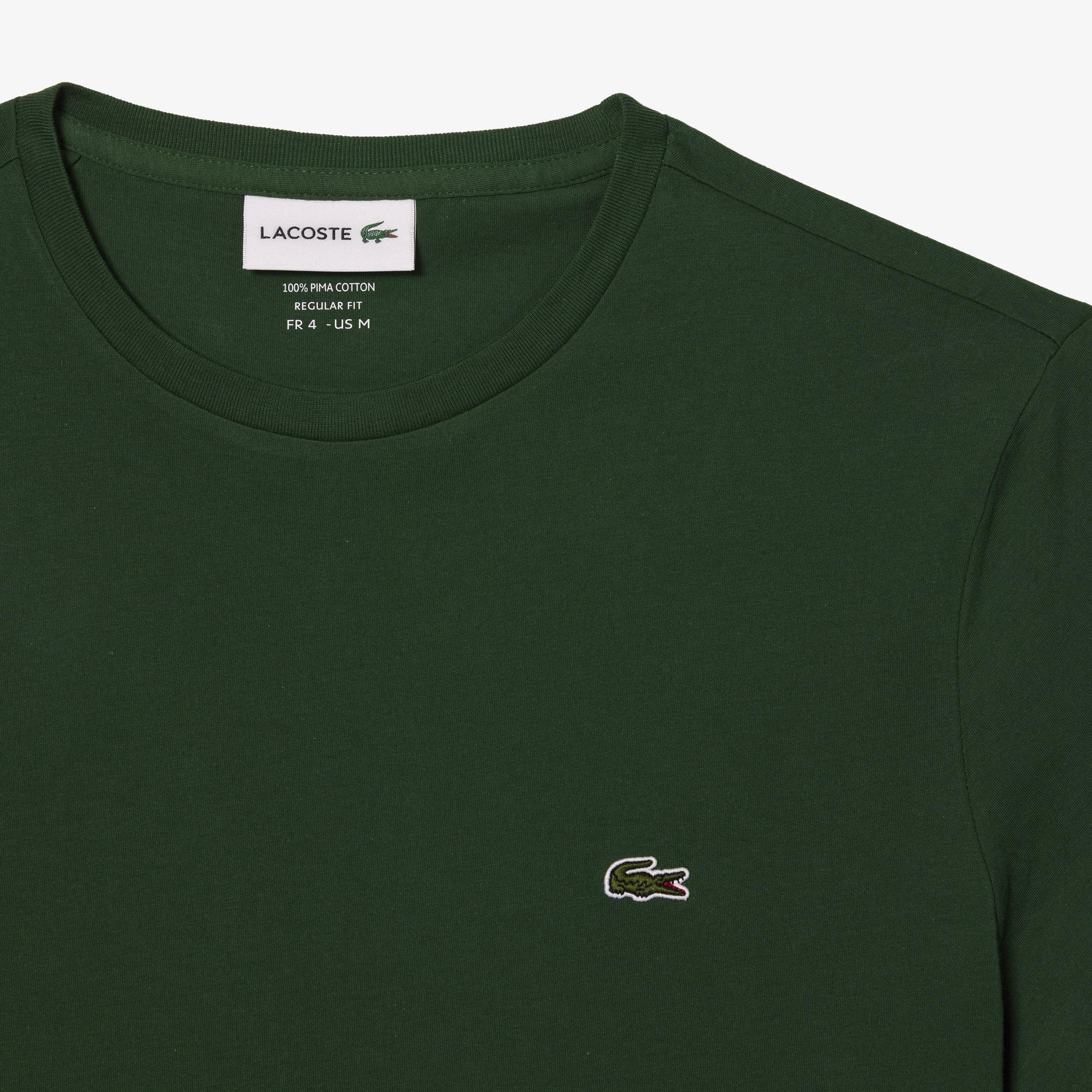 Lacoste Erkek Regular Fit Bisiklet Yaka Koyu Yeşil T-Shirt