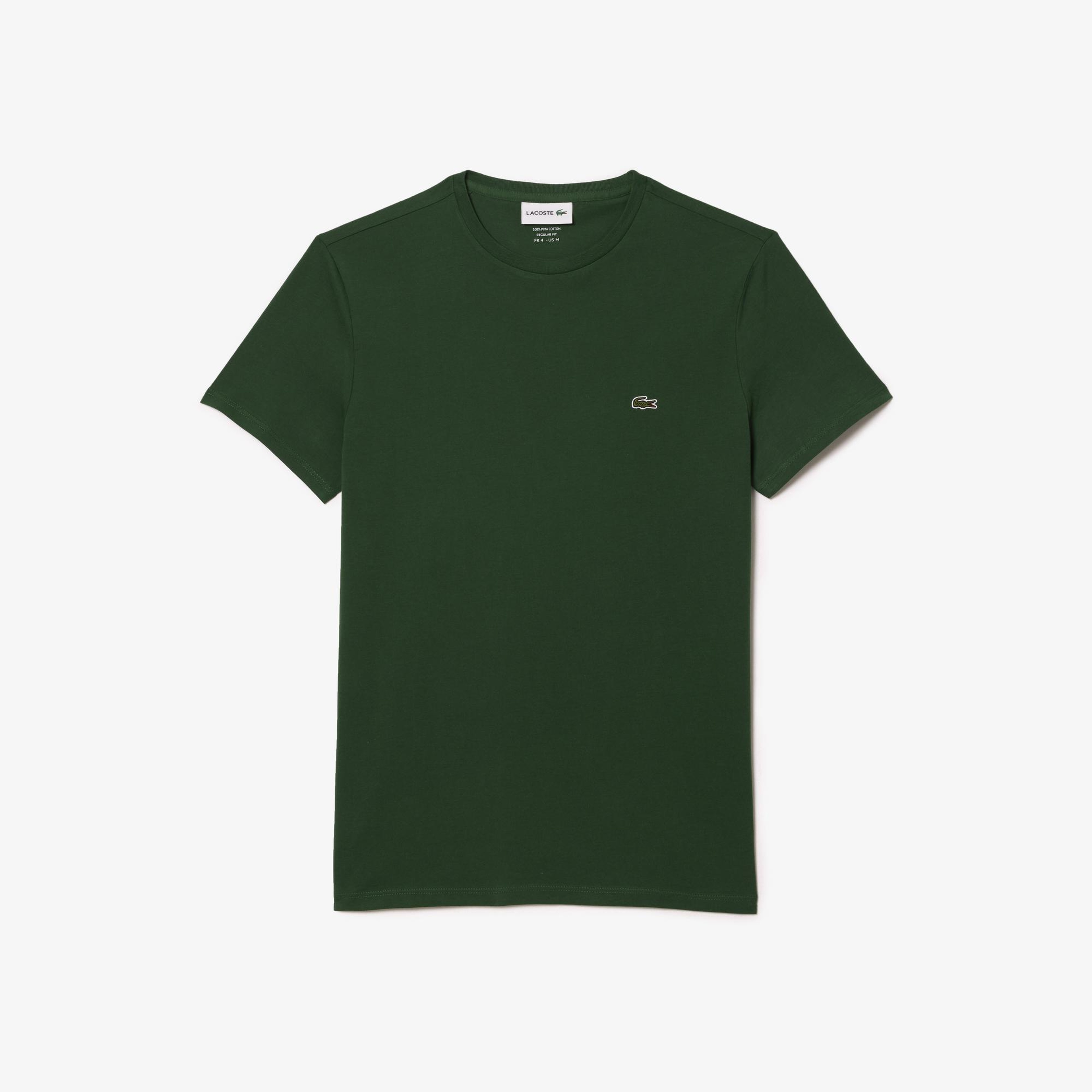 Lacoste Erkek Regular Fit Bisiklet Yaka Koyu Yeşil T-Shirt