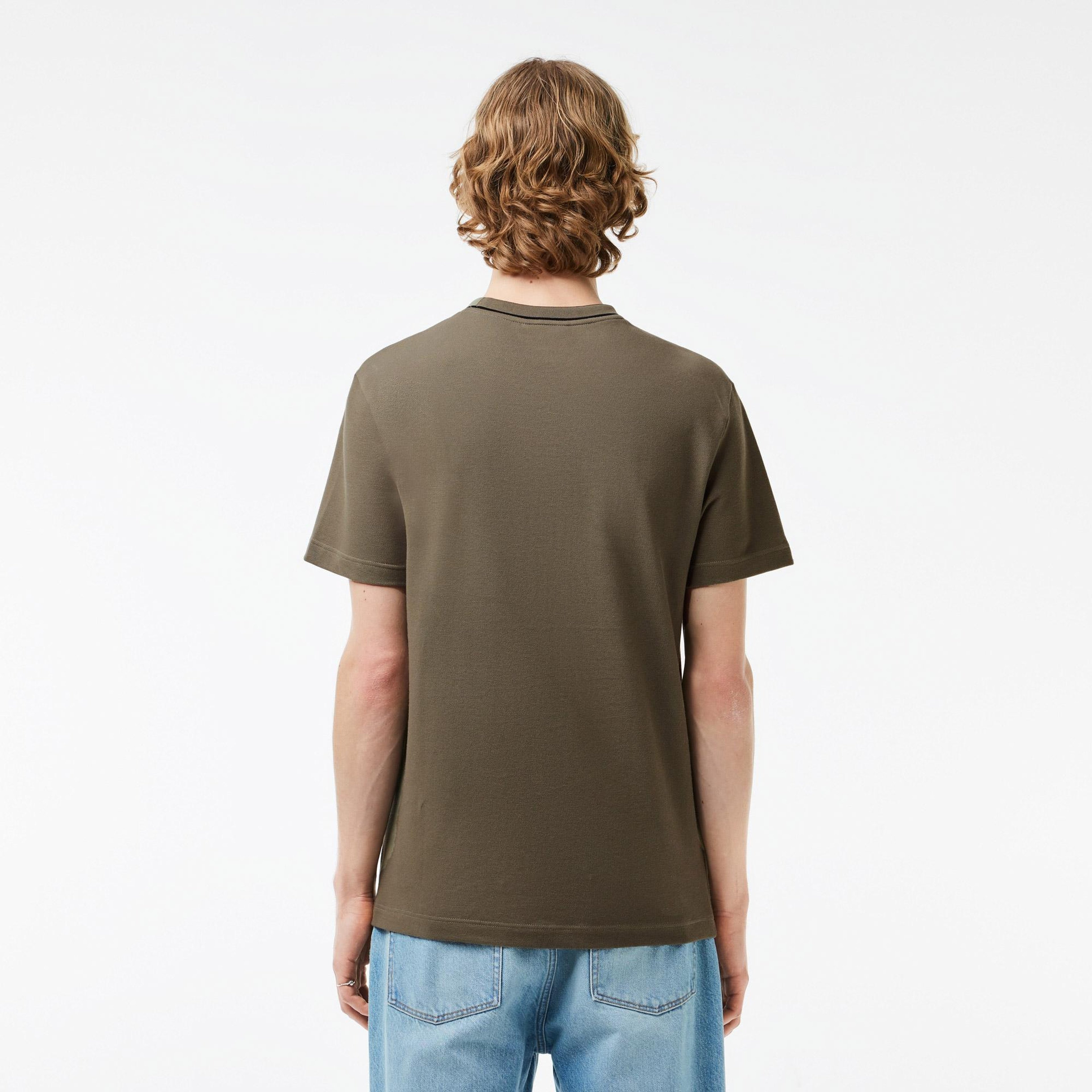 Erkek Regular Fit Bisiklet Yaka Haki T-Shirt