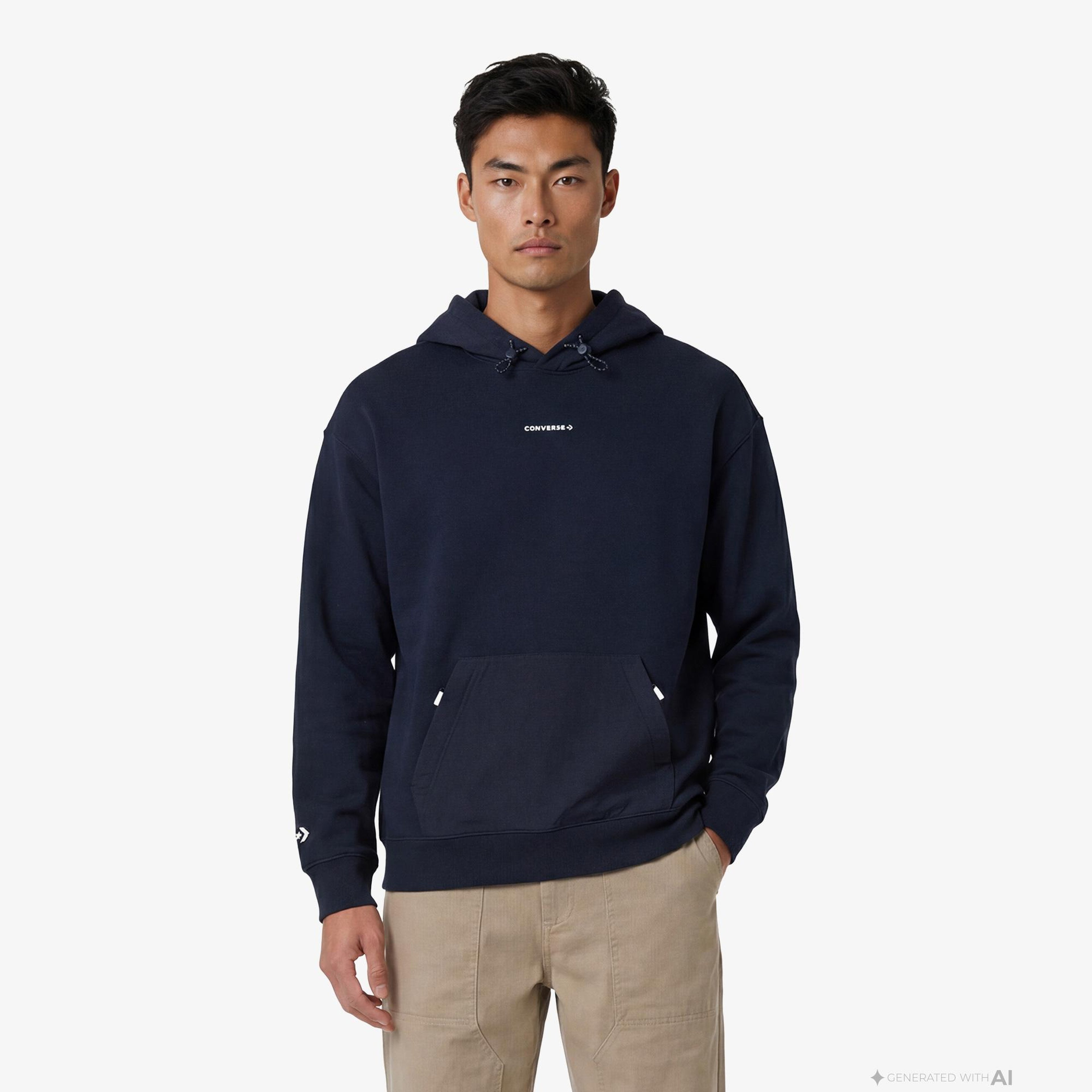 Converse Wordmark Erkek Siyah Hoodie