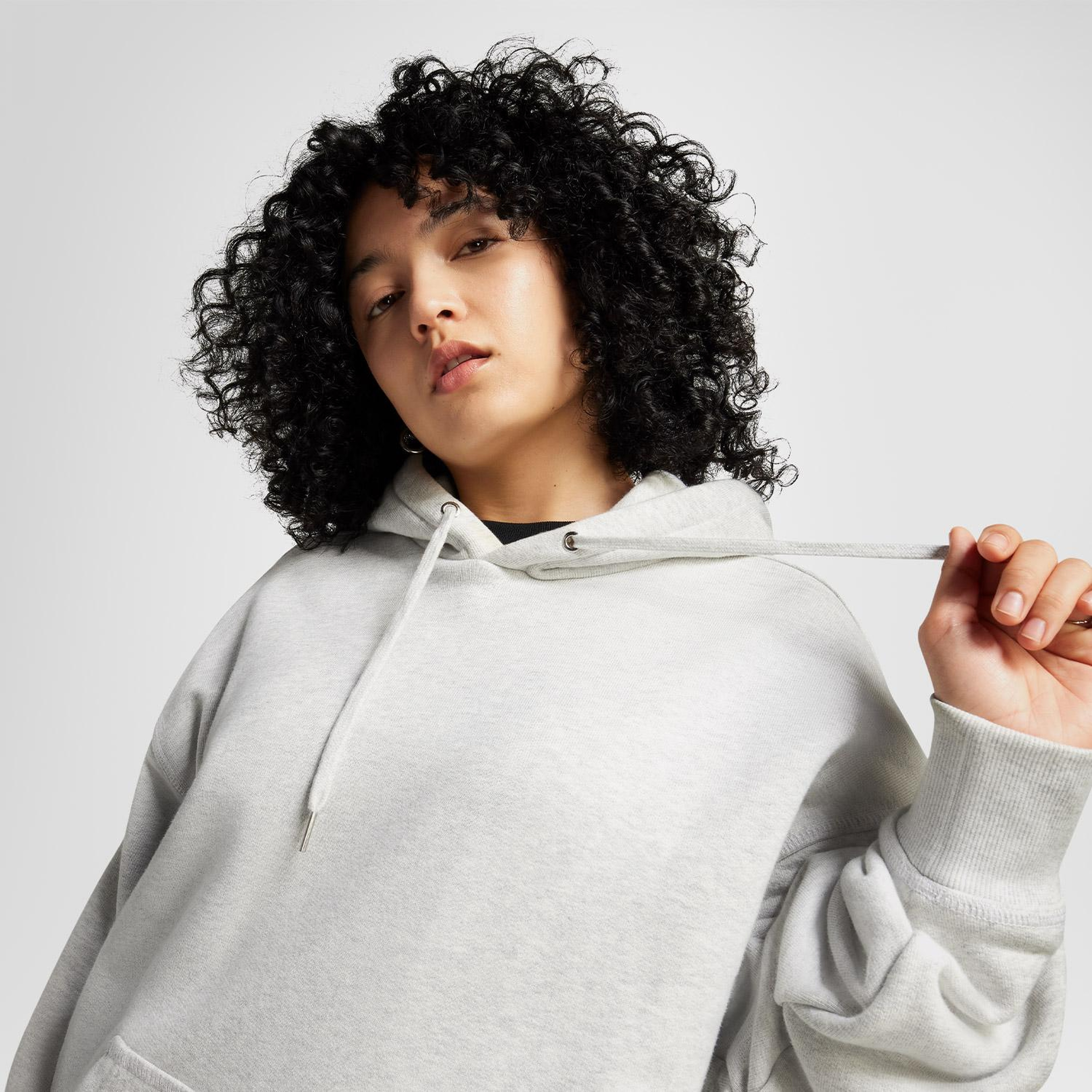 Converse Unisex Loose Fit Gri Hoodie