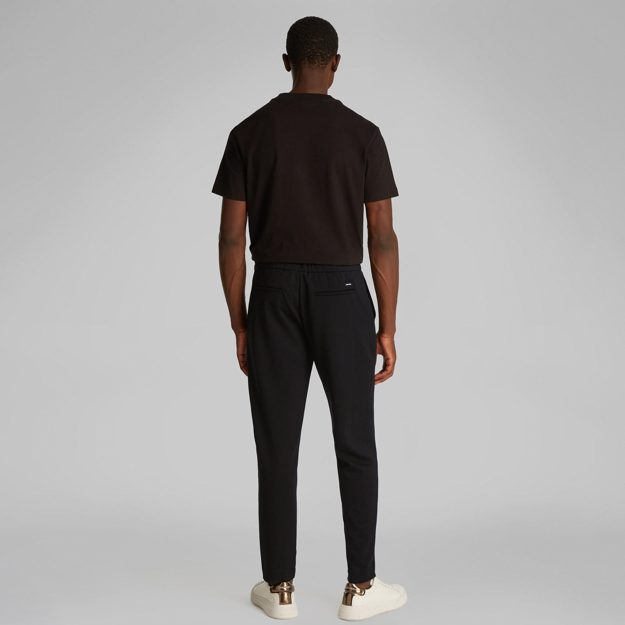 Calvin Klein Comfort Knit Tapered Pleat Erkek Siyah Pantolon