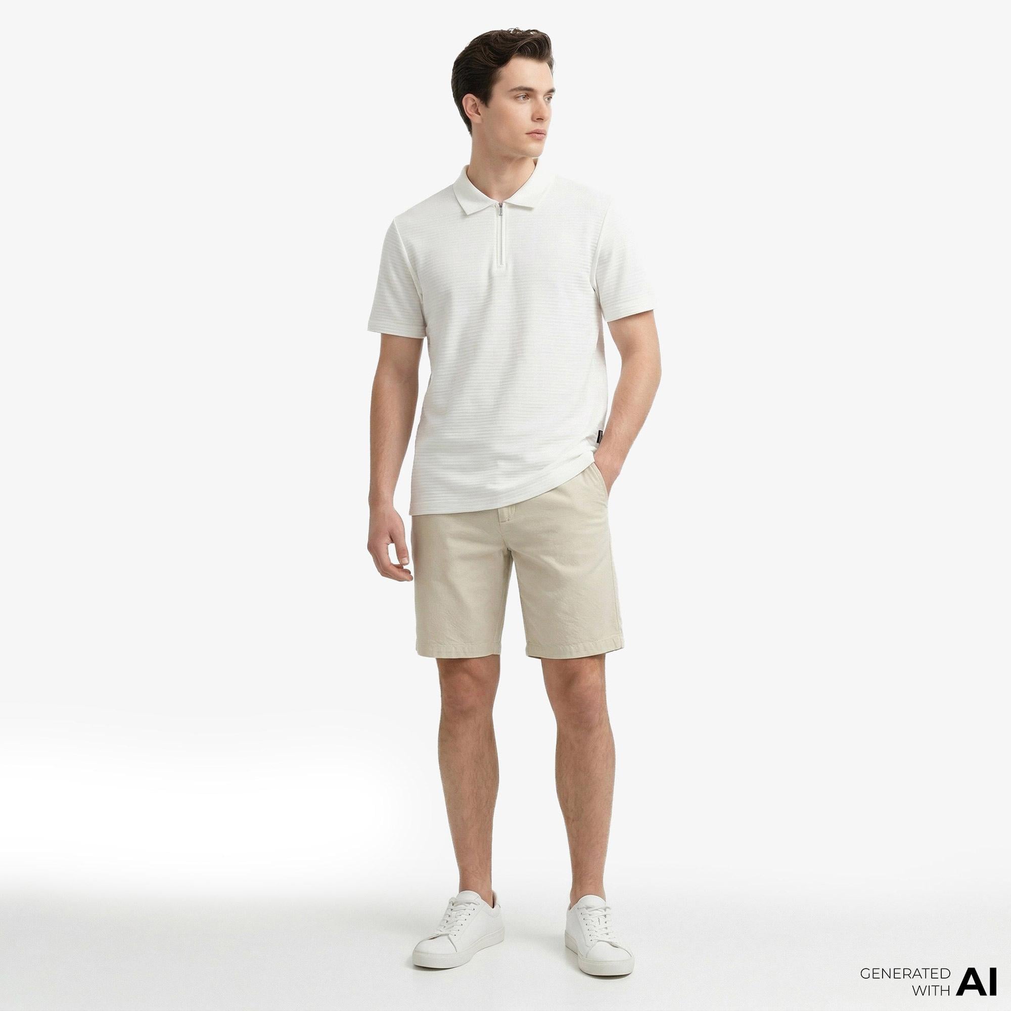 Nautica Erkek Bej Slim Fit Şort